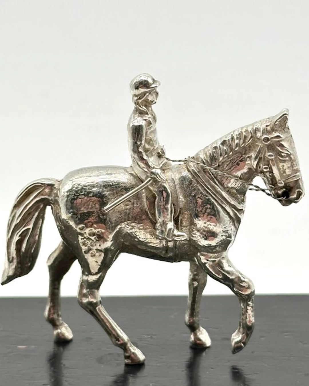 No reserve-Grote handgemaakte antieke zilveren miniatuur...