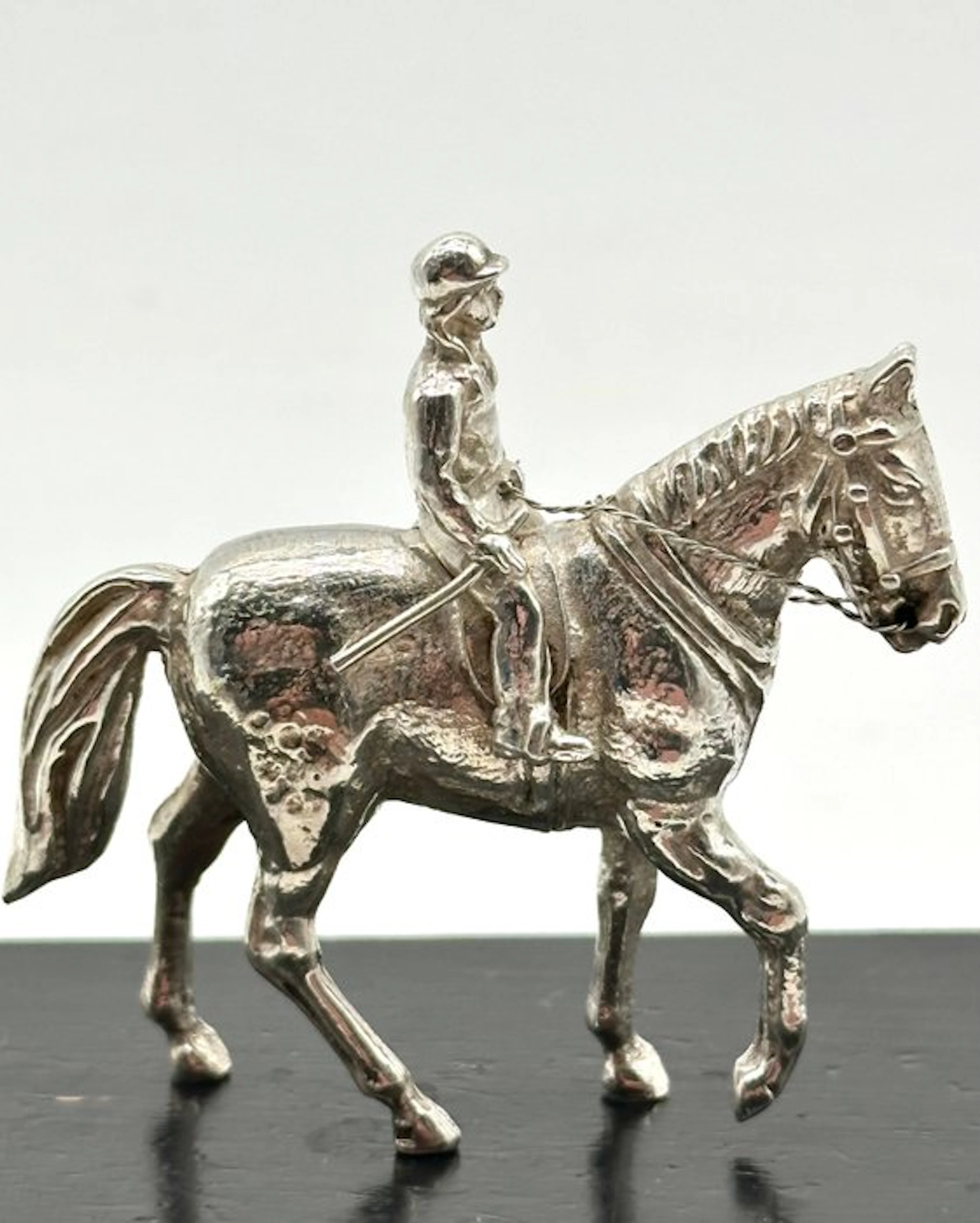 No reserve-Grote handgemaakte antieke zilveren miniatuur...