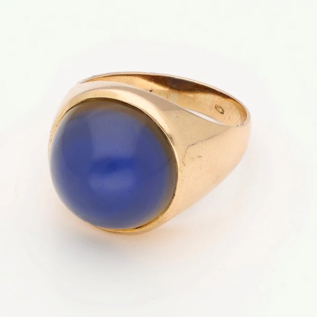 Ring - 18 kt. Yellow gold Lapis lazuli