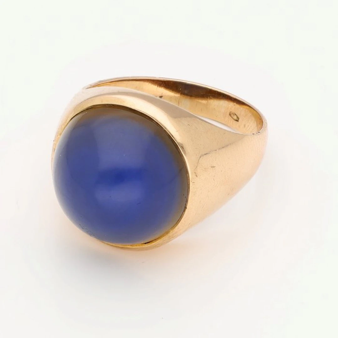Ring - 18 kt. Yellow gold Lapis lazuli