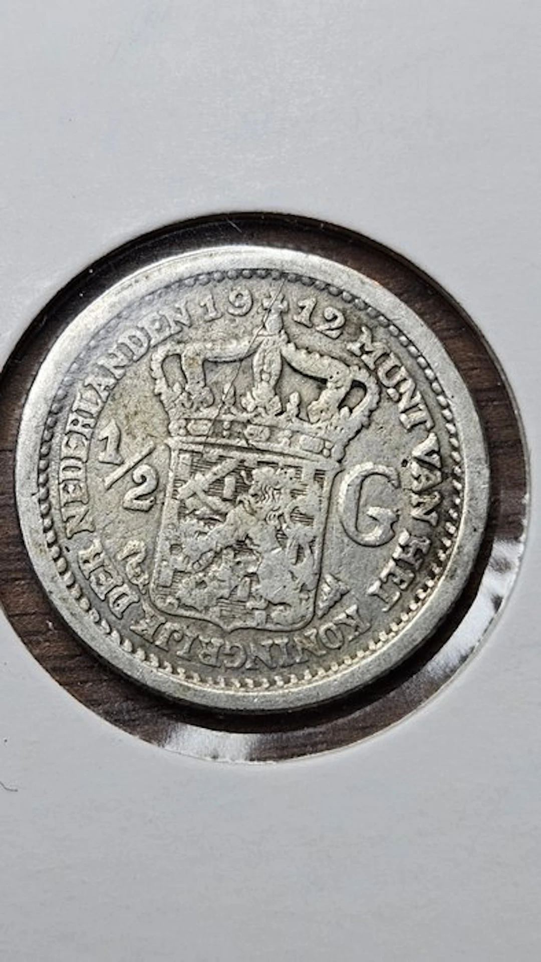 Netherlands. Wilhelmina. 1/2 Gulden 1912 (No reserve price)