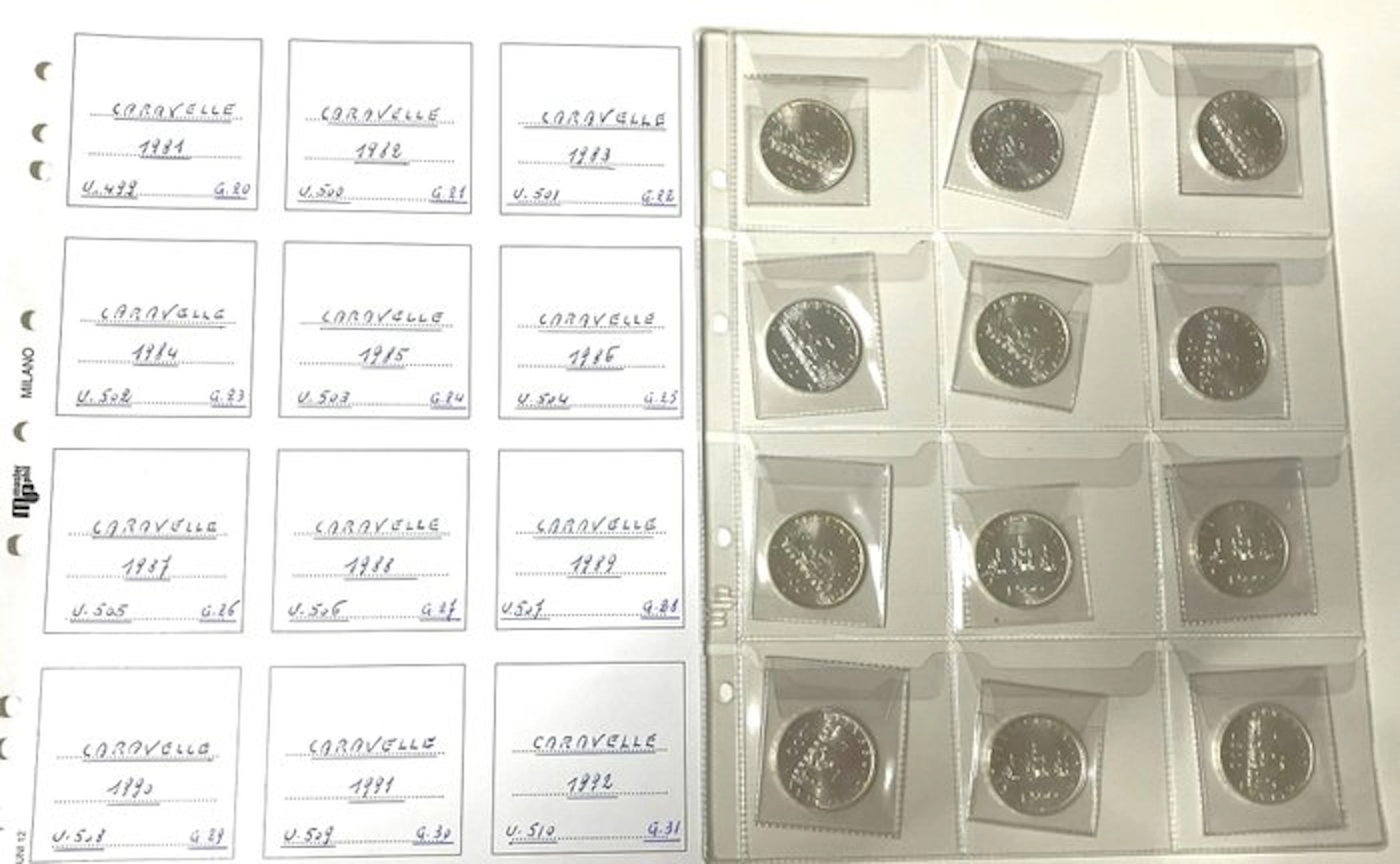 Italy. Serie Cronologica di 12 Monete da 500 Lire Argento...