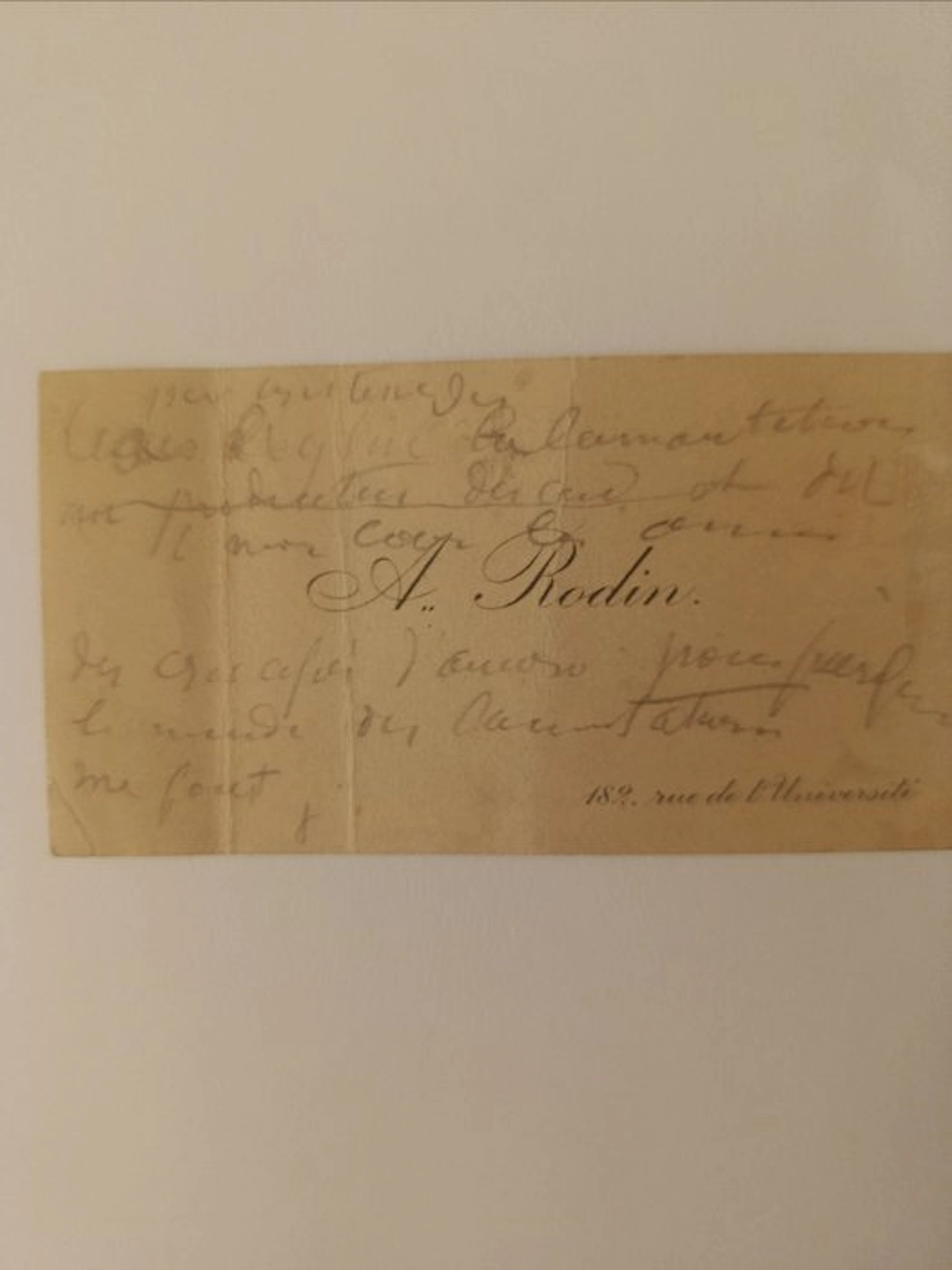 Auguste Rodin (1840-1917) - Carte de visite autographe...