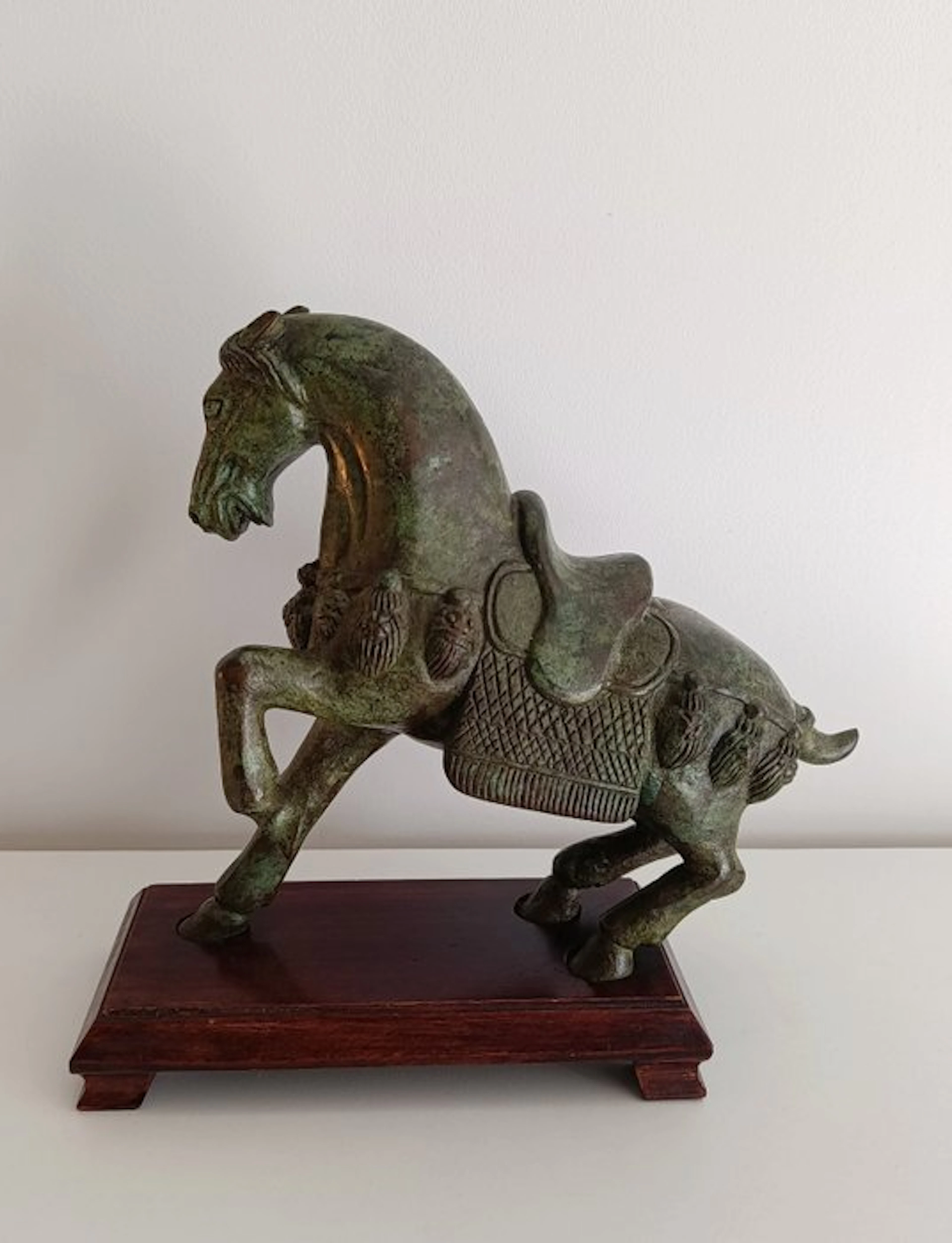 Figure - Caballo Tang - Patinated bronze - China (No reserve price)