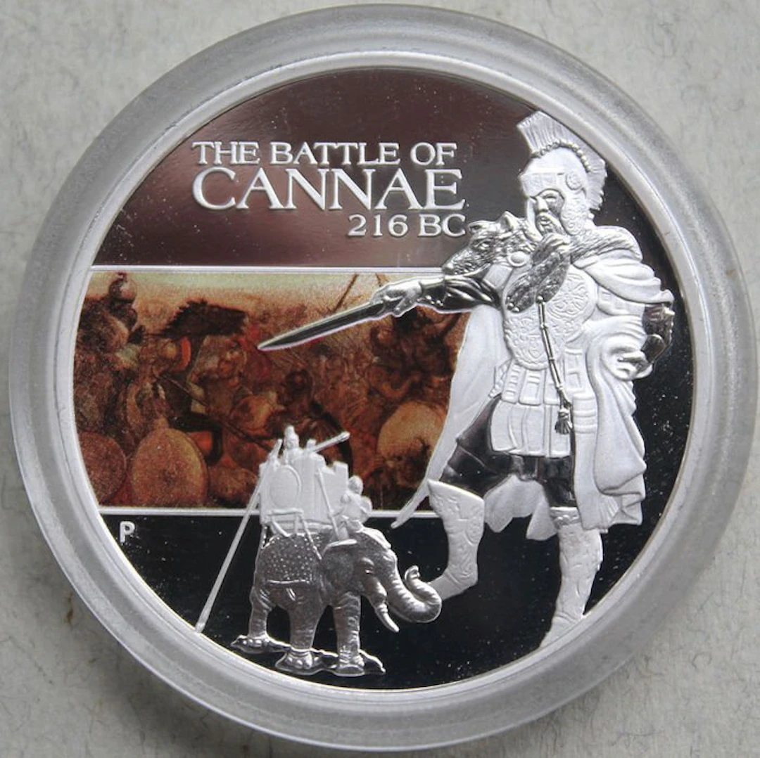 Tuvalu. 1 Dollar 2009 Die Schlacht von Cannae 216 v. Chr, 1 Oz (.999)