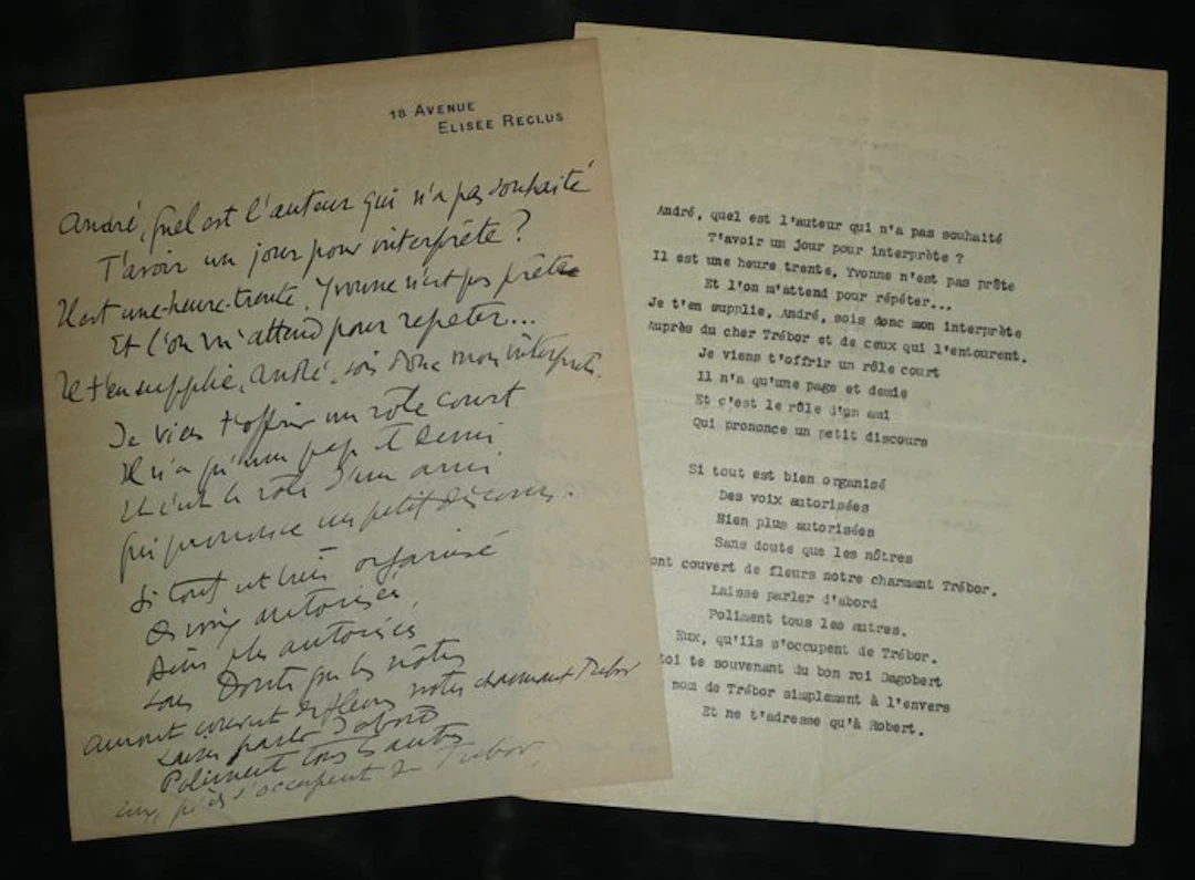 Sacha Guitry - Manuscrit autographe signé - Discours