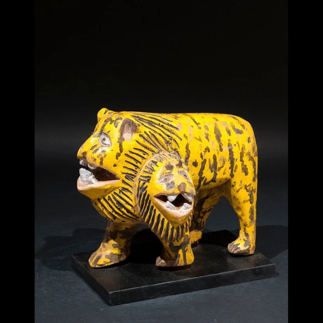 Three-headed lion - Fon - Benin (No reserve price)