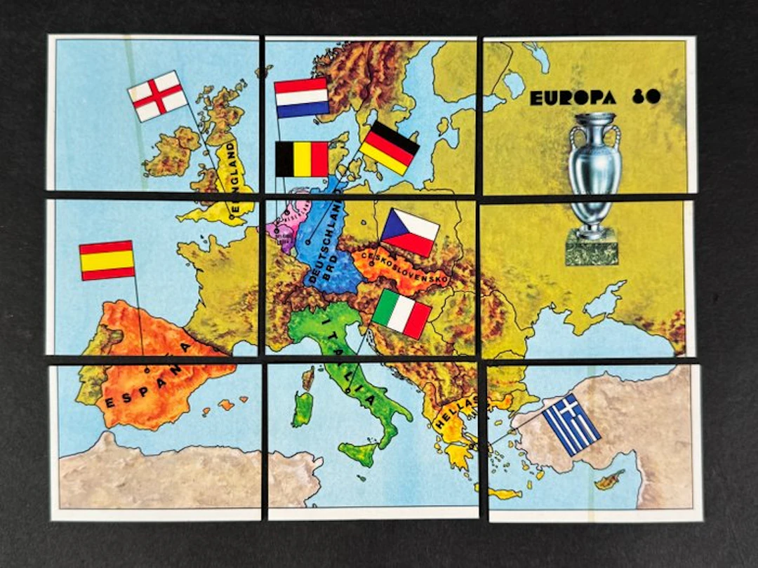 1980 Panini #1/9 Europa 80 - Maps: complete set - 9 Sticker - Mint (M)