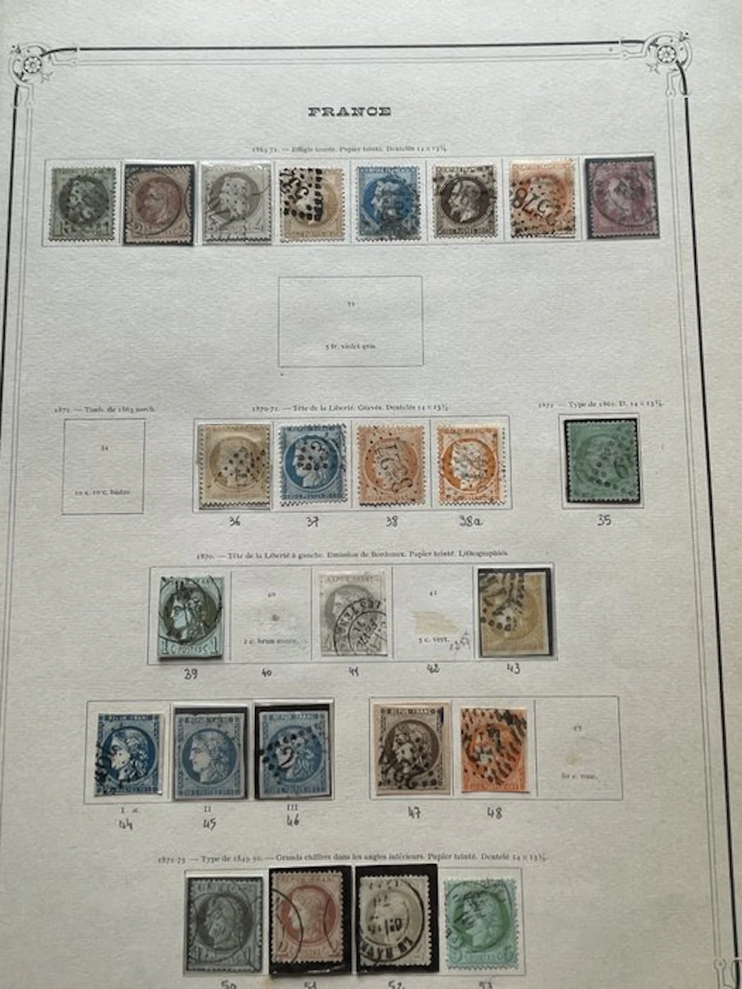 France 1863/1875 - collection de timbres classiquers avec...