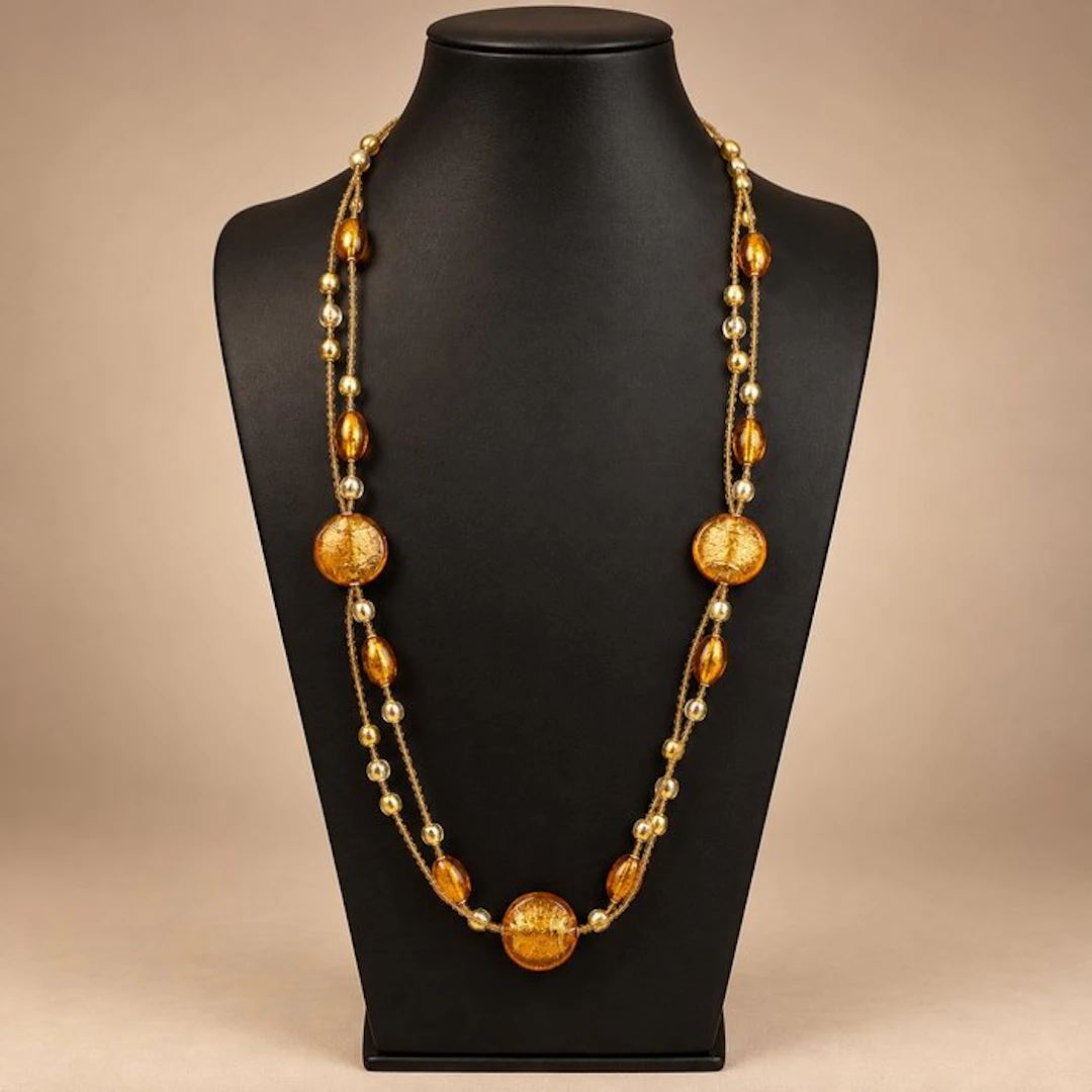Necklace - 24 kt gold Murano necklace