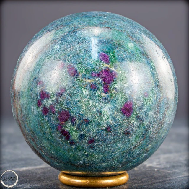 Very Rare Natural Ruby in Kyanite & Fuchsite Crystal Sphere