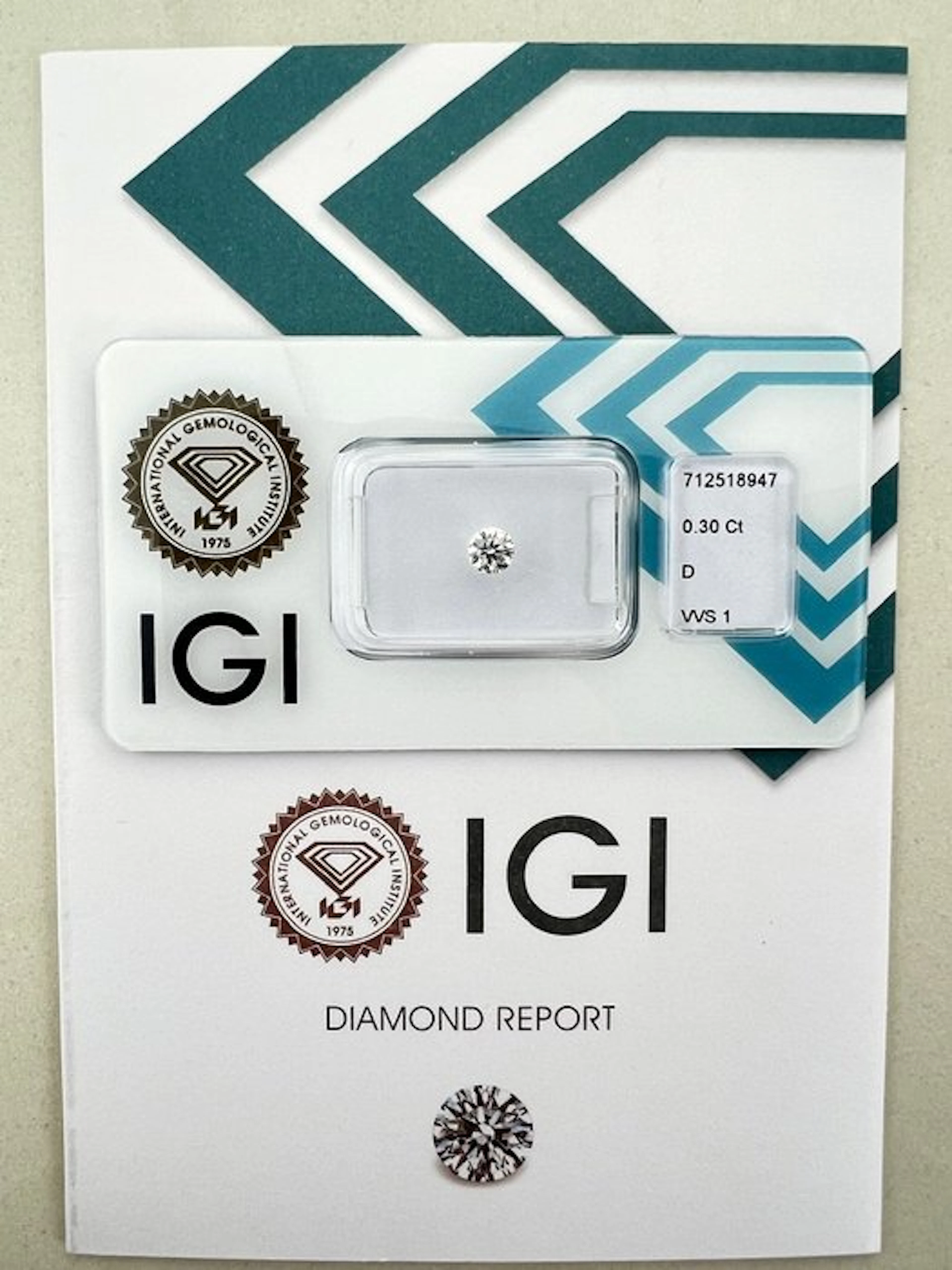 1 pcs Diamond (Natural) - 0.30 ct - Round - D...