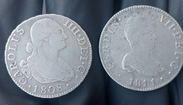 Spain. 2 Reales 1808 Madrid & 1811 Cataluña (2 monedas) (No reserve price)