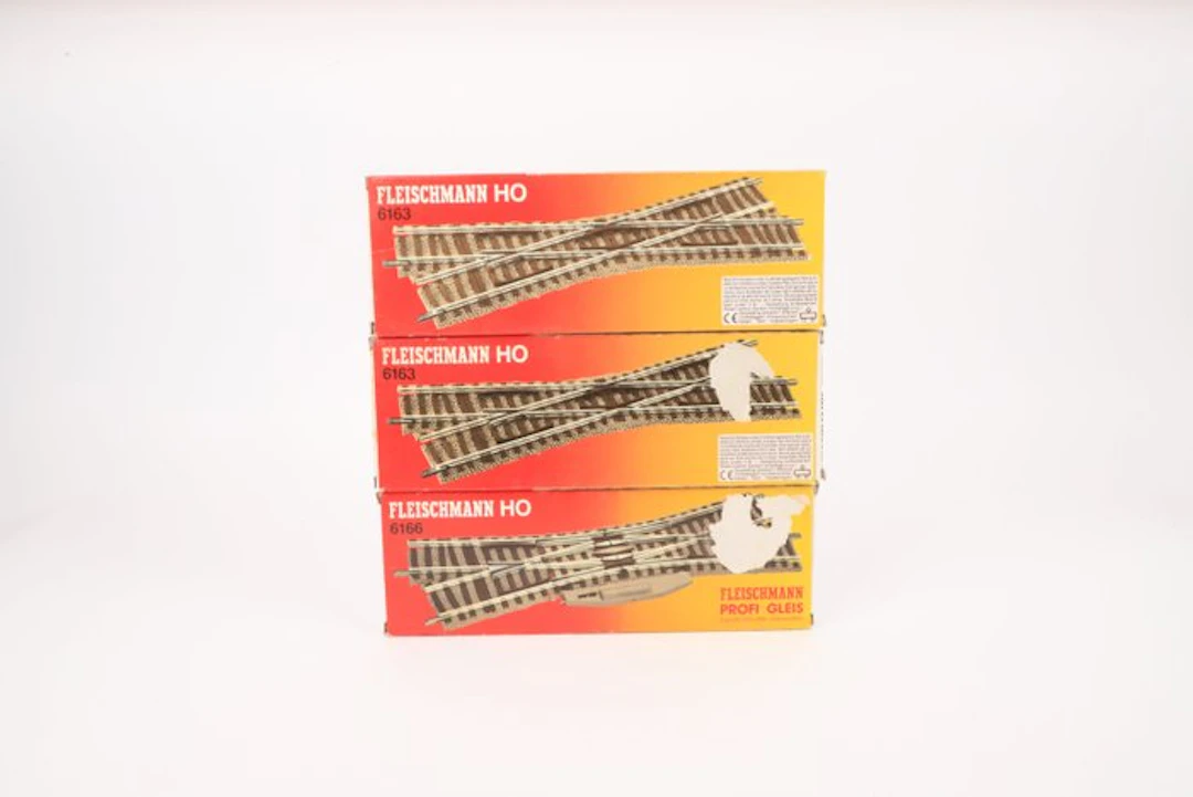 Fleischmann H0 - 6163/6166 - Model train tracks (3)...