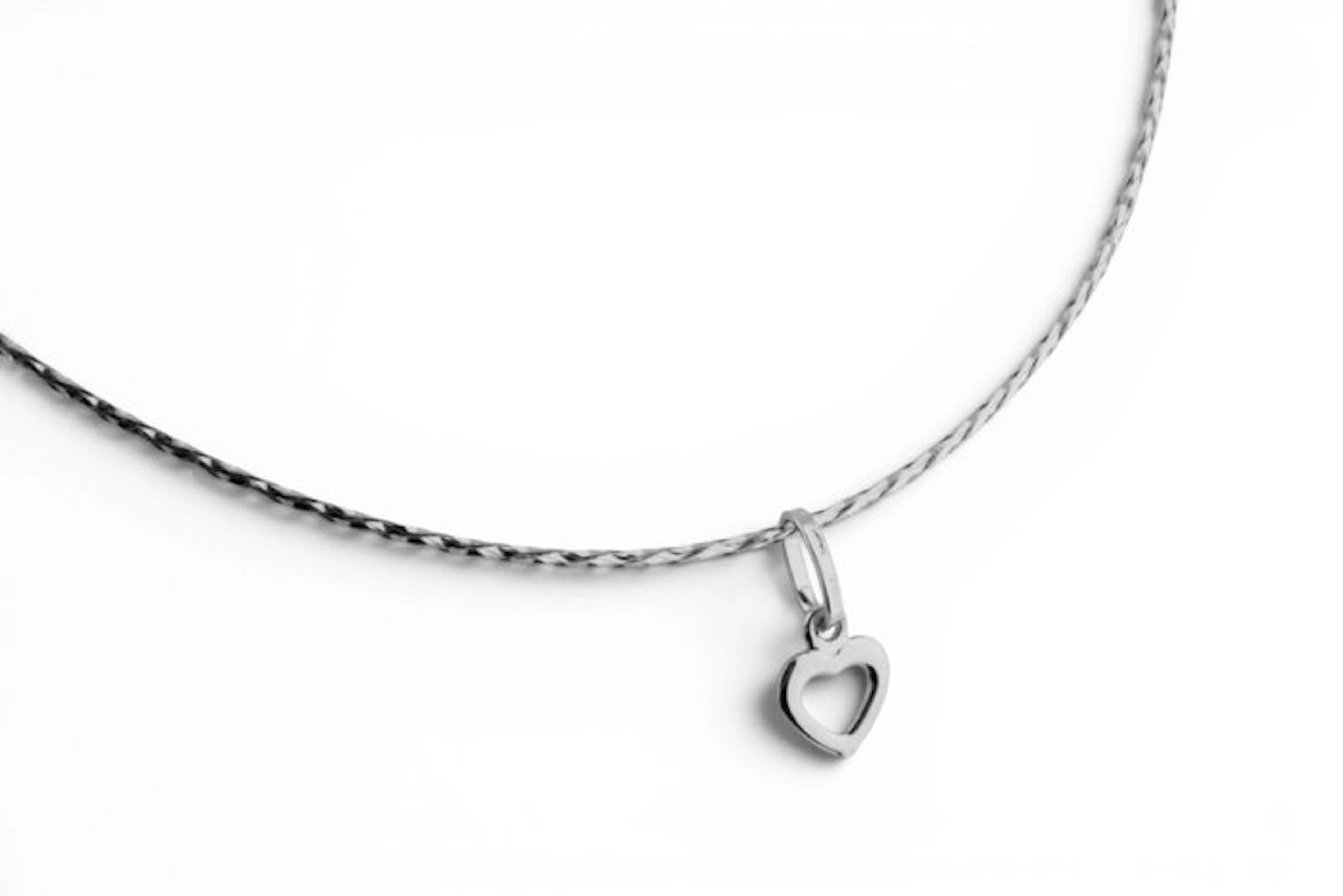 Necklace with pendant - 18 kt. White gold