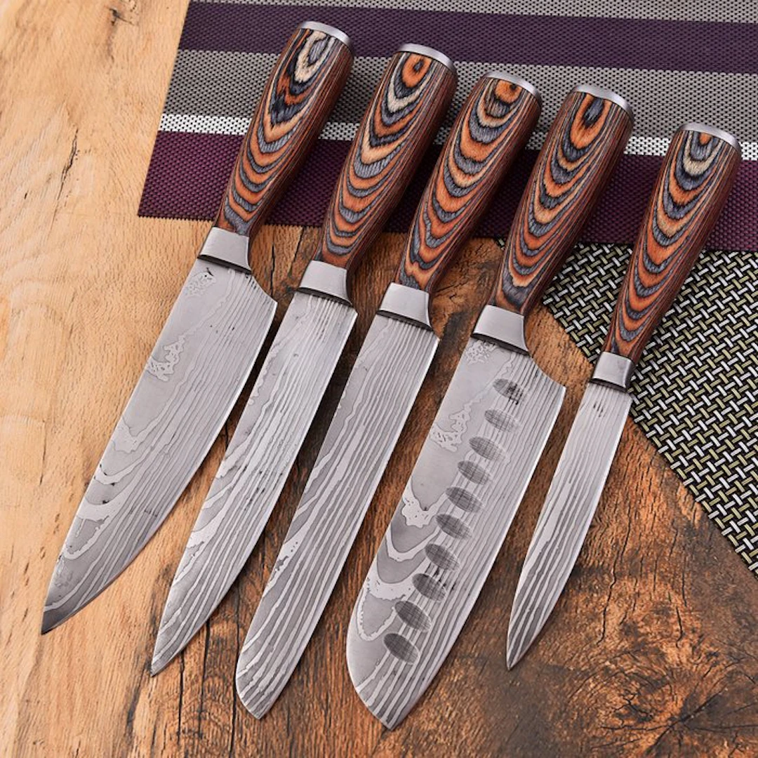 Kitchen knife - Chef's knife - Pakka Wood and folded steel - North America