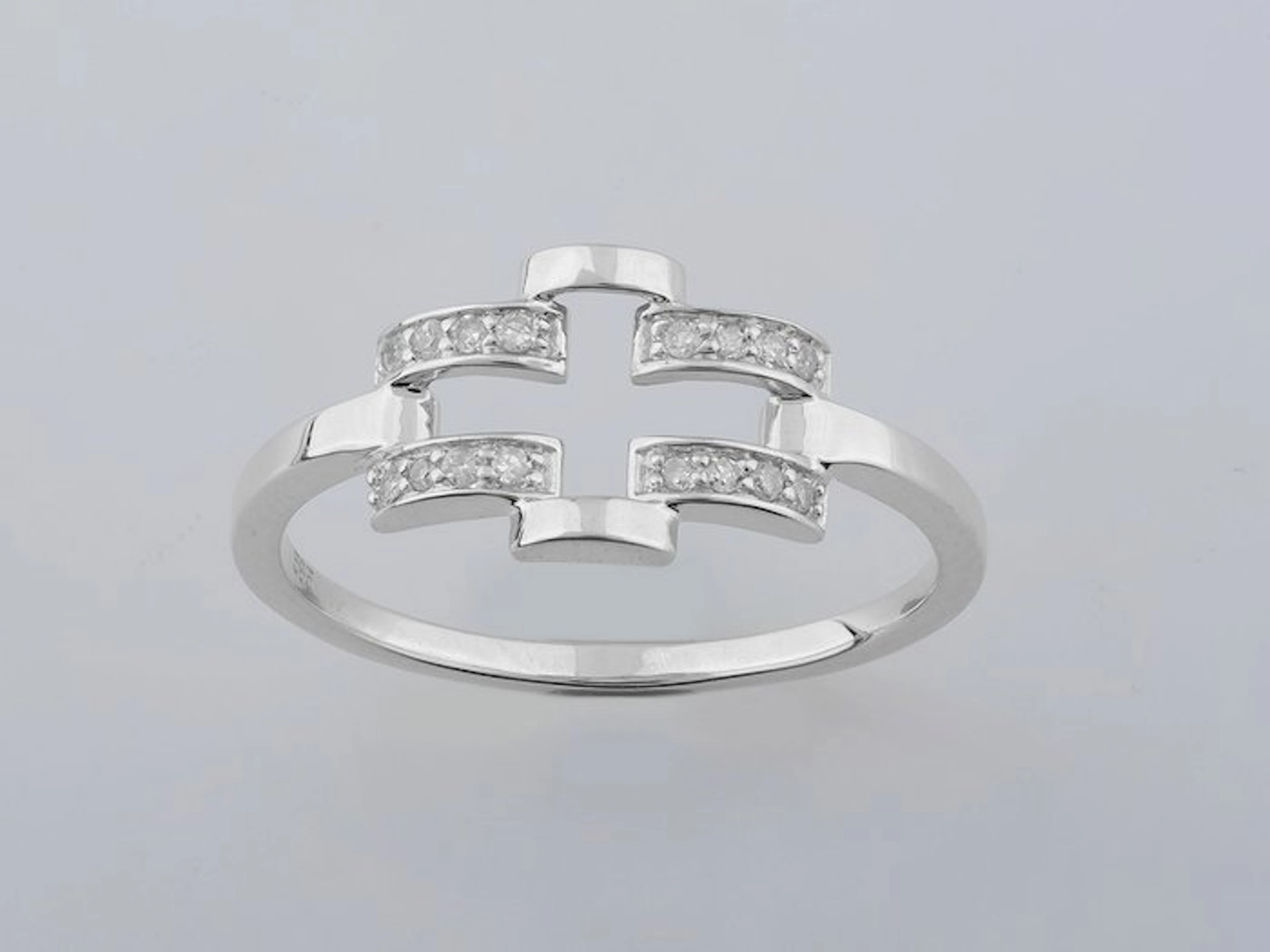 No reserve price - Ring - 14 kt. White gold - 0.07ct. tw. Diamond (Natural)
