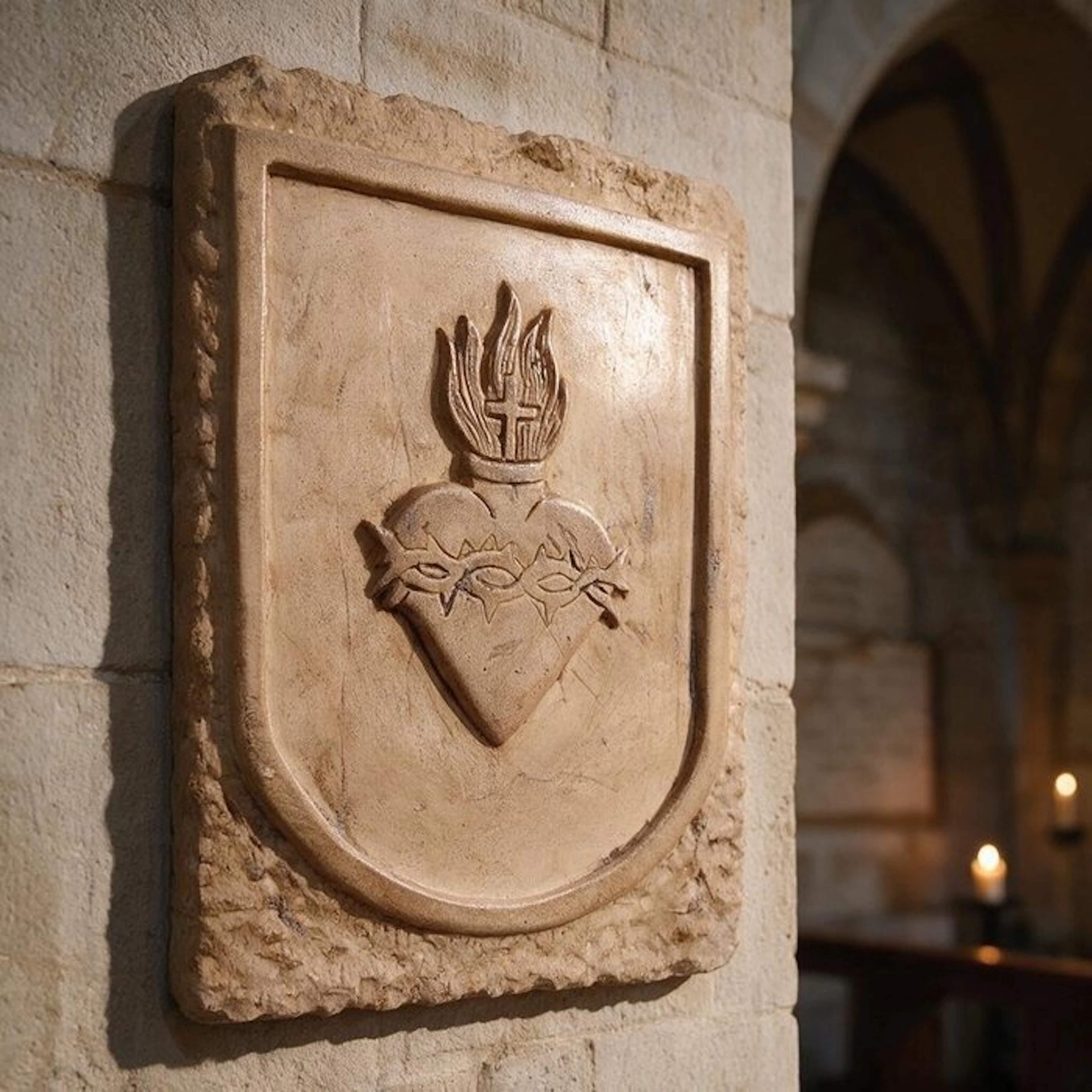 Sculpture, Cuore di Gesù - 25 cm - Cast Stone