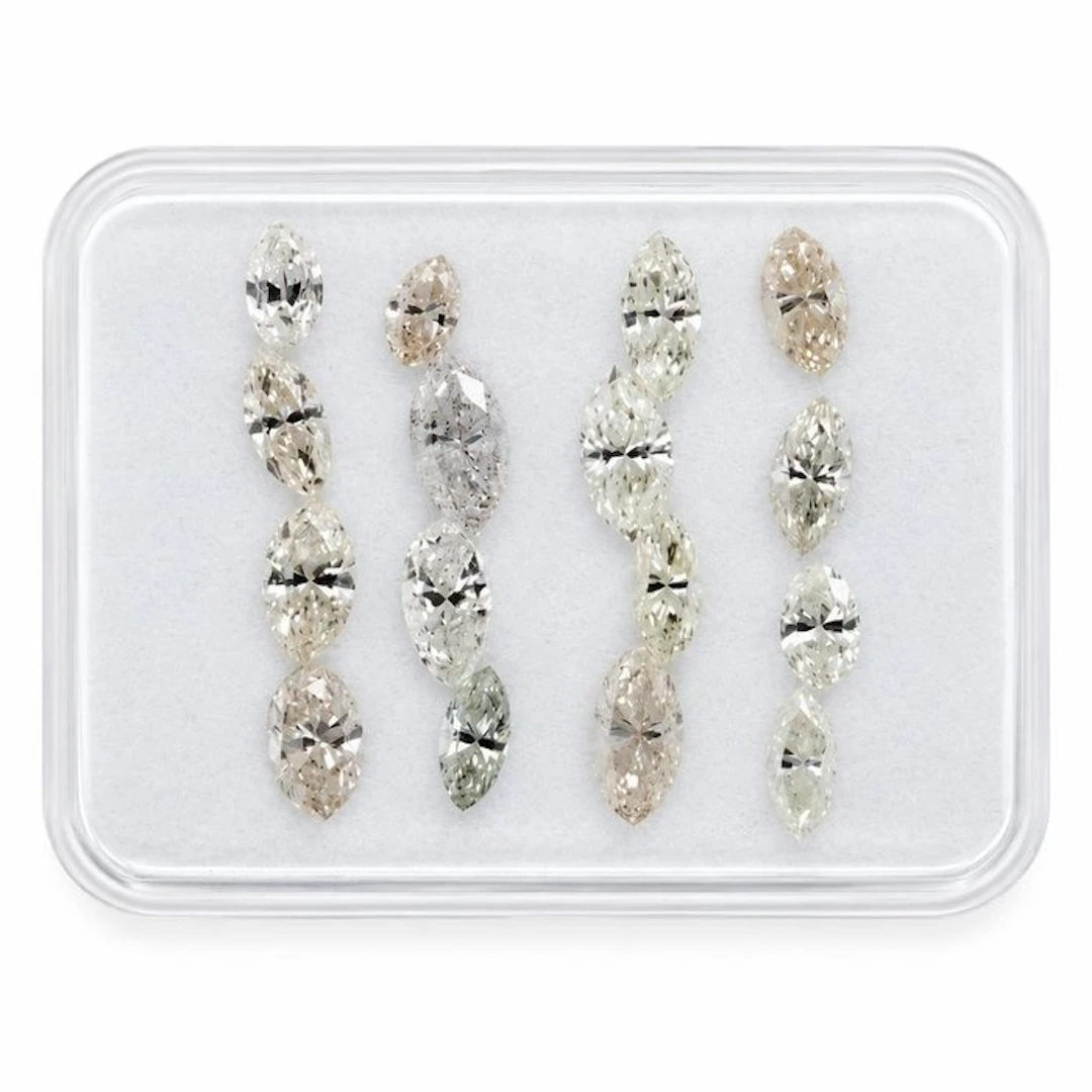 No reserve price - 16 pcs Diamond (Natural) - 1.02 ct - Marquise - VS1