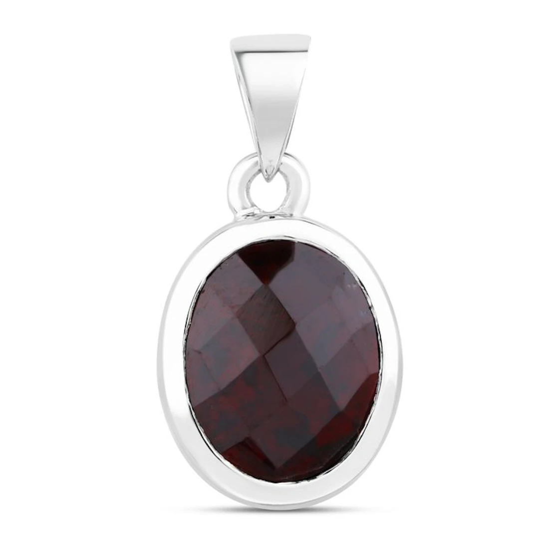 Pendant - 14 kt. White gold - 4.40ct. tw. Garnet - Certified Gold Jewelry