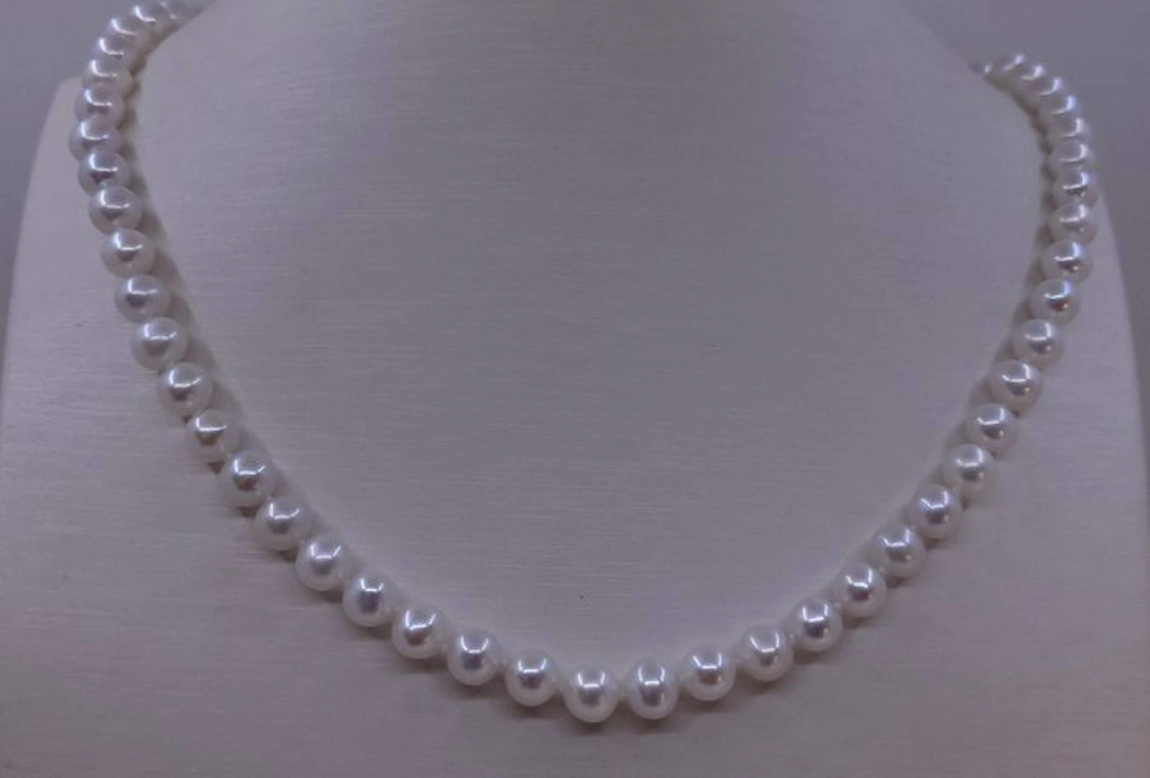 No reserve price - Necklace Silver - 6x7mm Edison Pearls