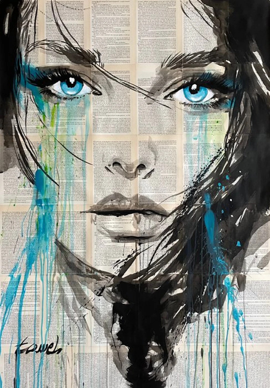 TOMEH 1988 - “Azalea” – XL Original Painting – Ink and...