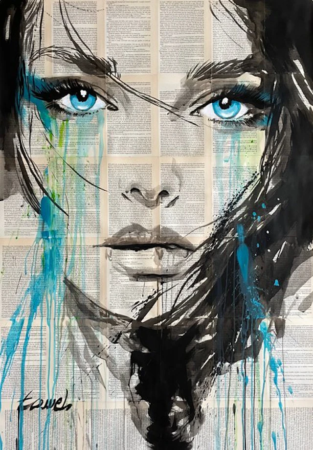 TOMEH 1988 - “Azalea” – XL Original Painting – Ink and...