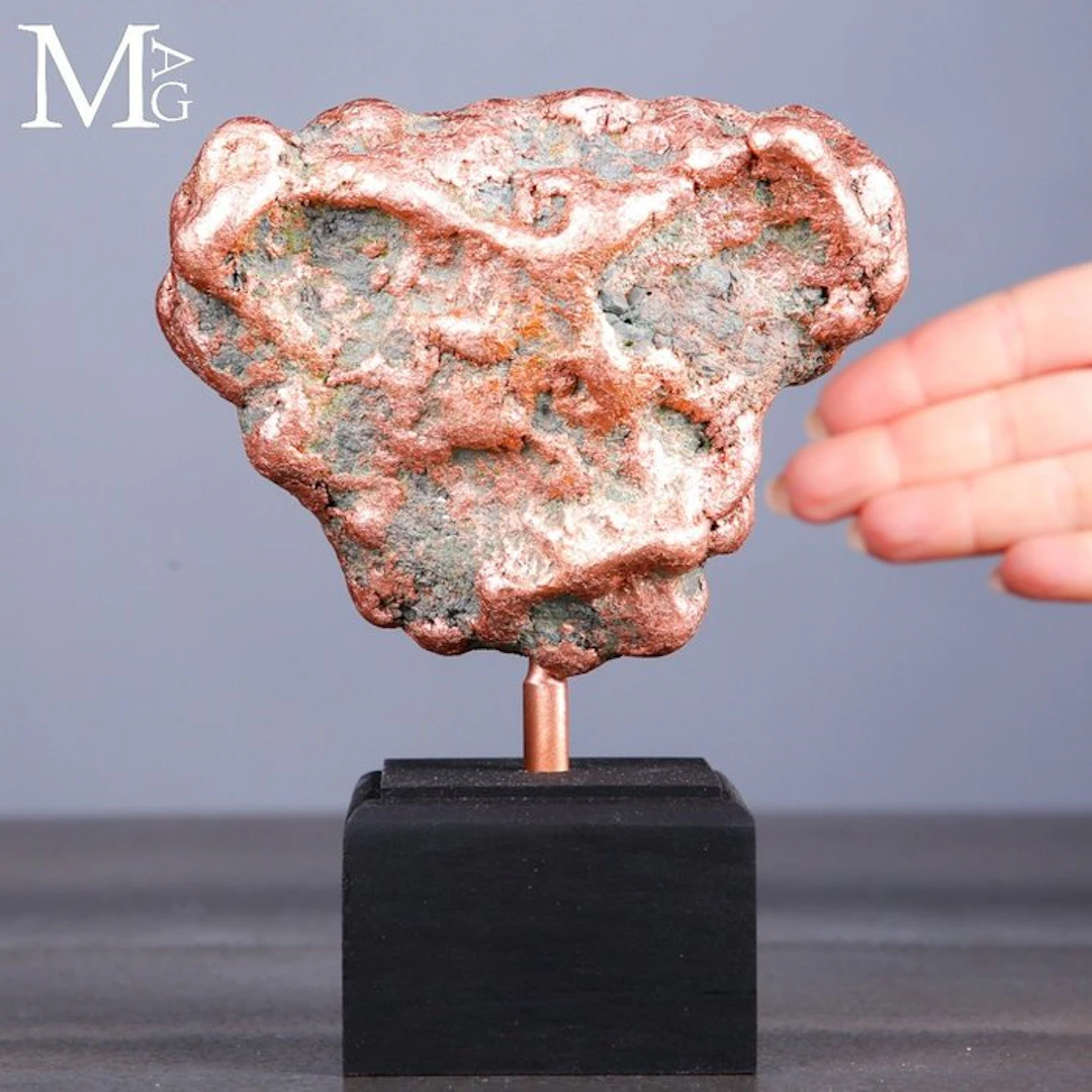 Native Copper Nugget with Rich Coppery Luster - Wood and...