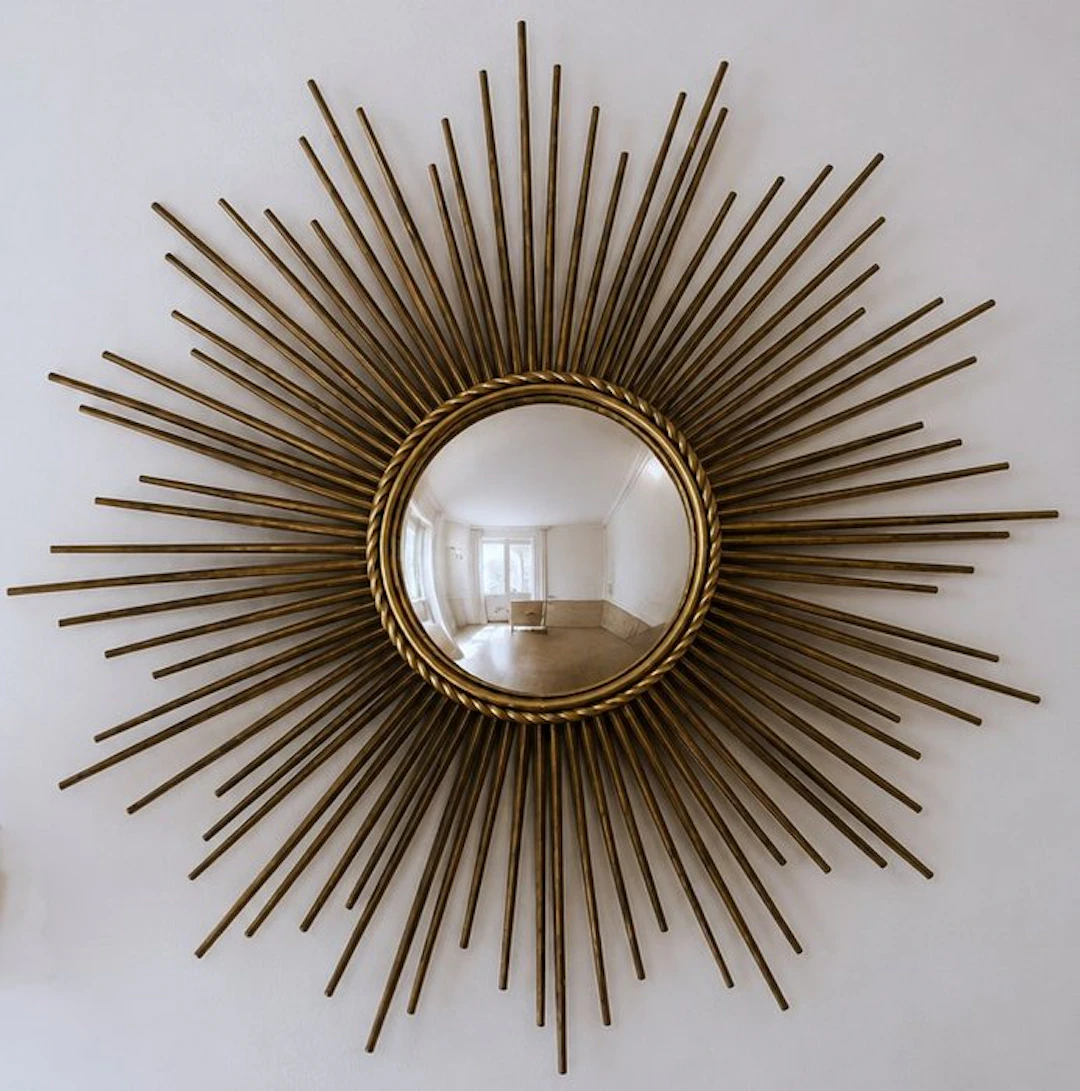 Chaty Vallauris - Wall mirror- Mirror sun witch - Brass