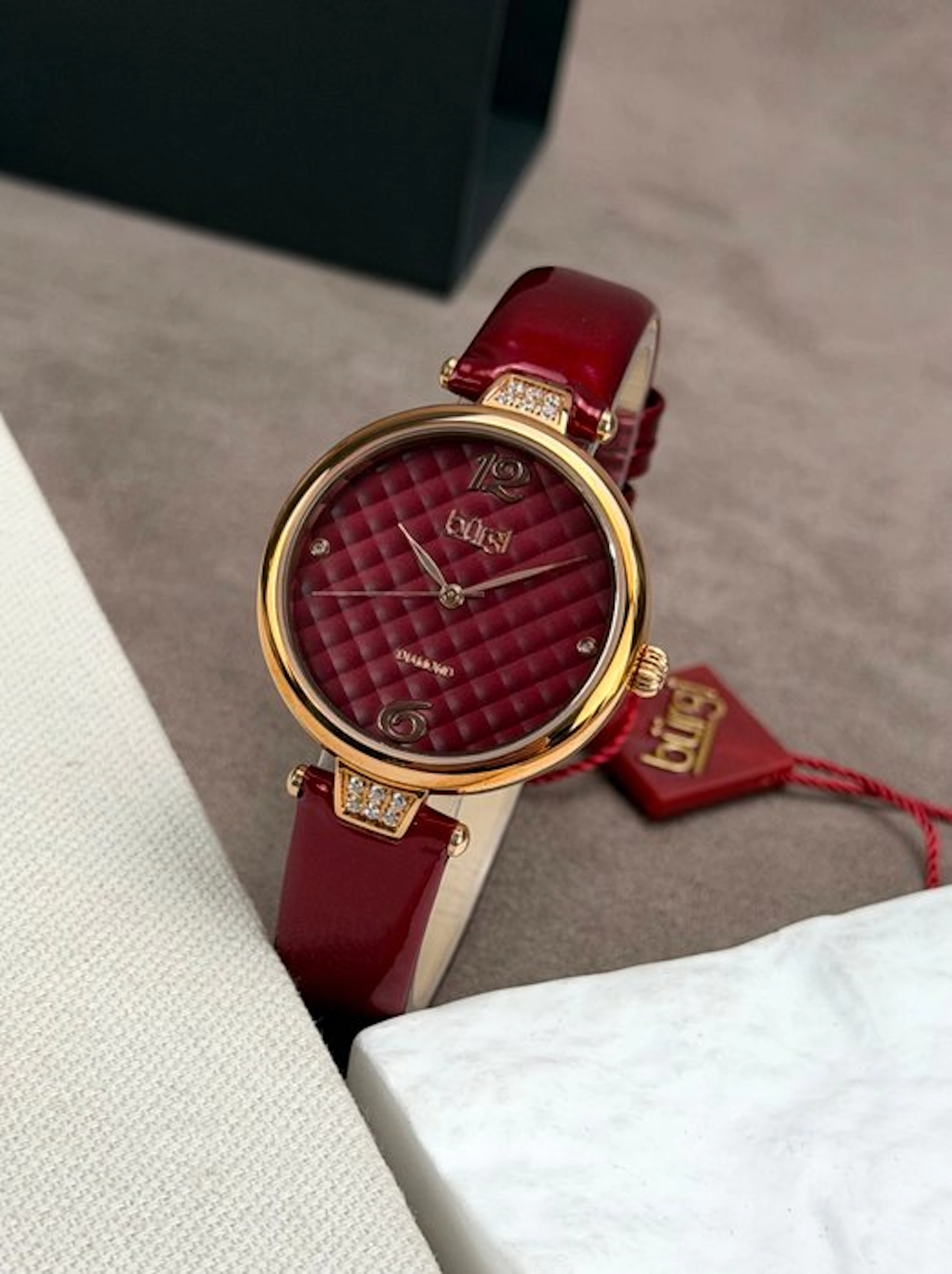 Burgi - Ladies Engraved Argyle Red Dial - No reserve...