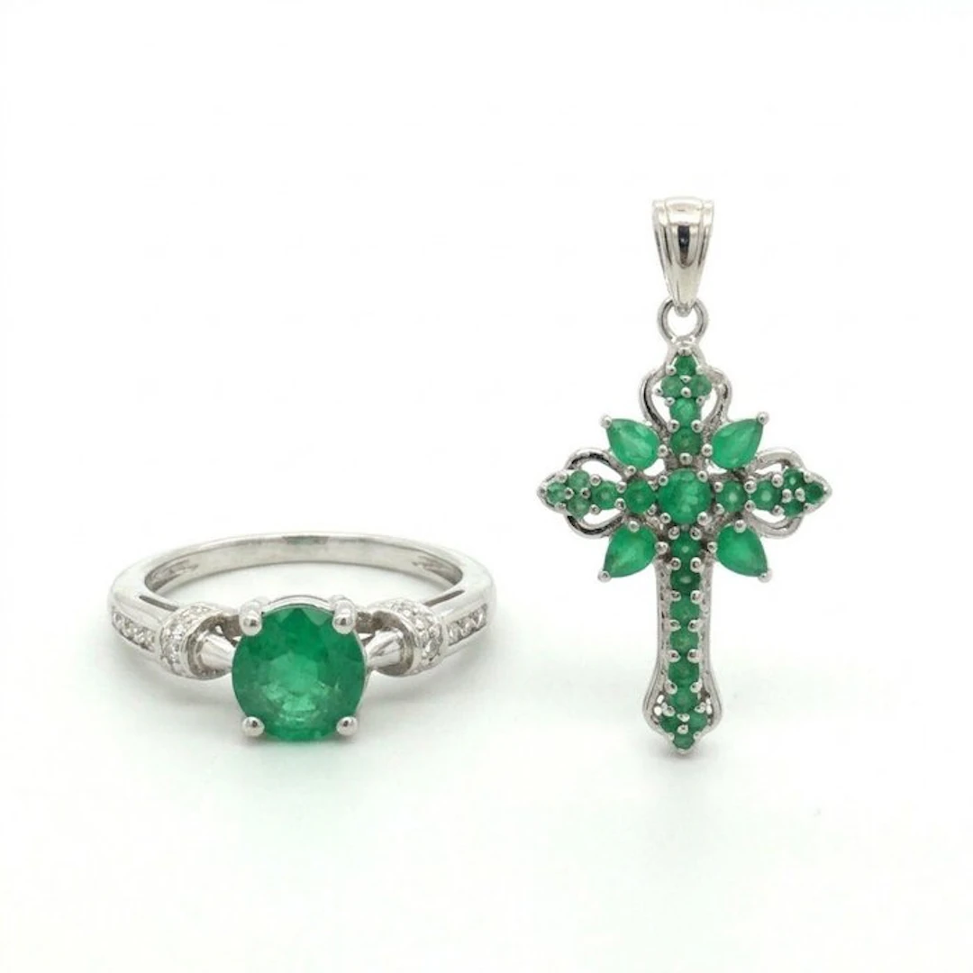 No reserve price - 2 piece jewellery set Silver - 2.48ct