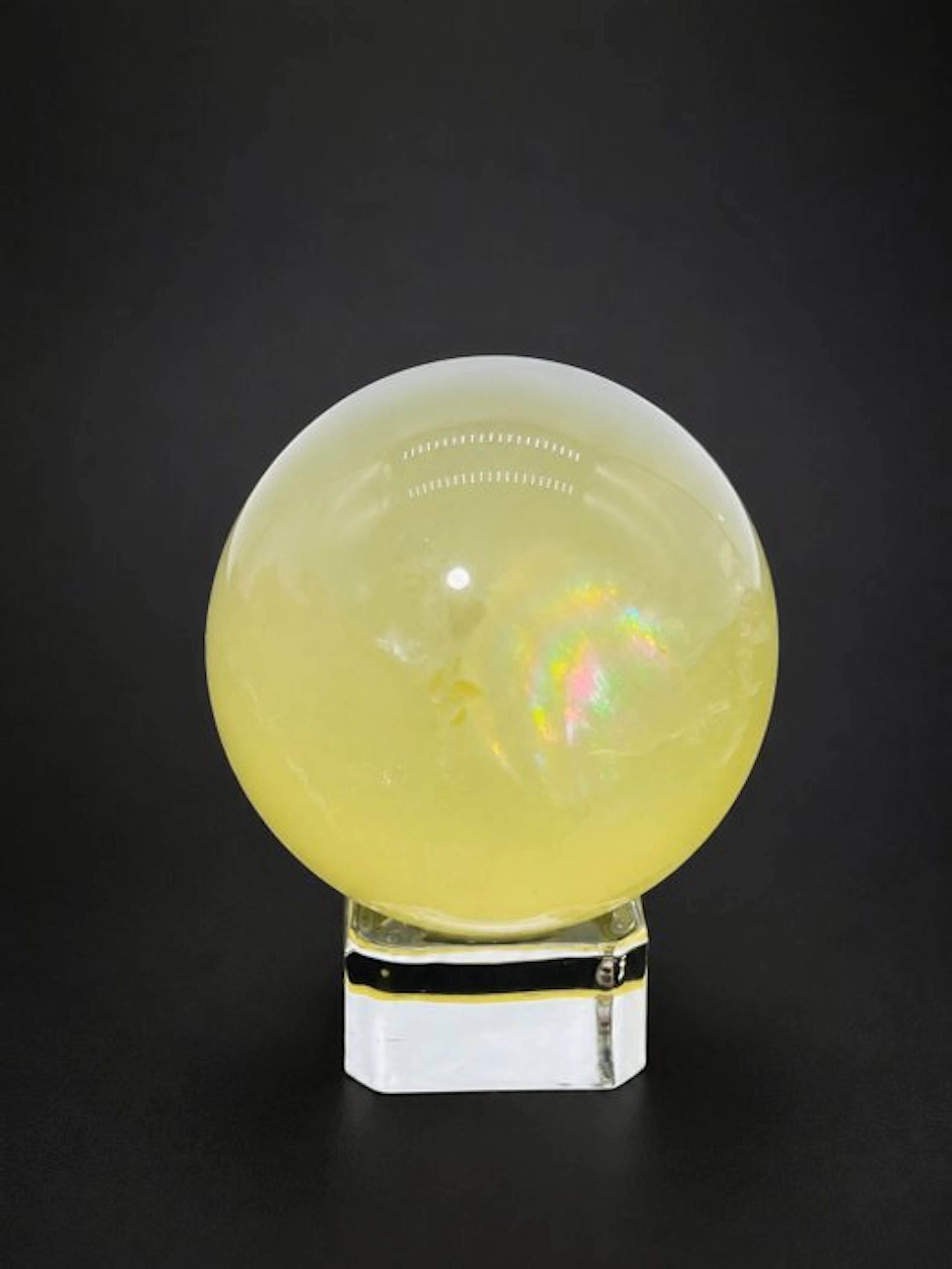 Premium Citrine Sphere – Soft Lemon Color and Glossy...