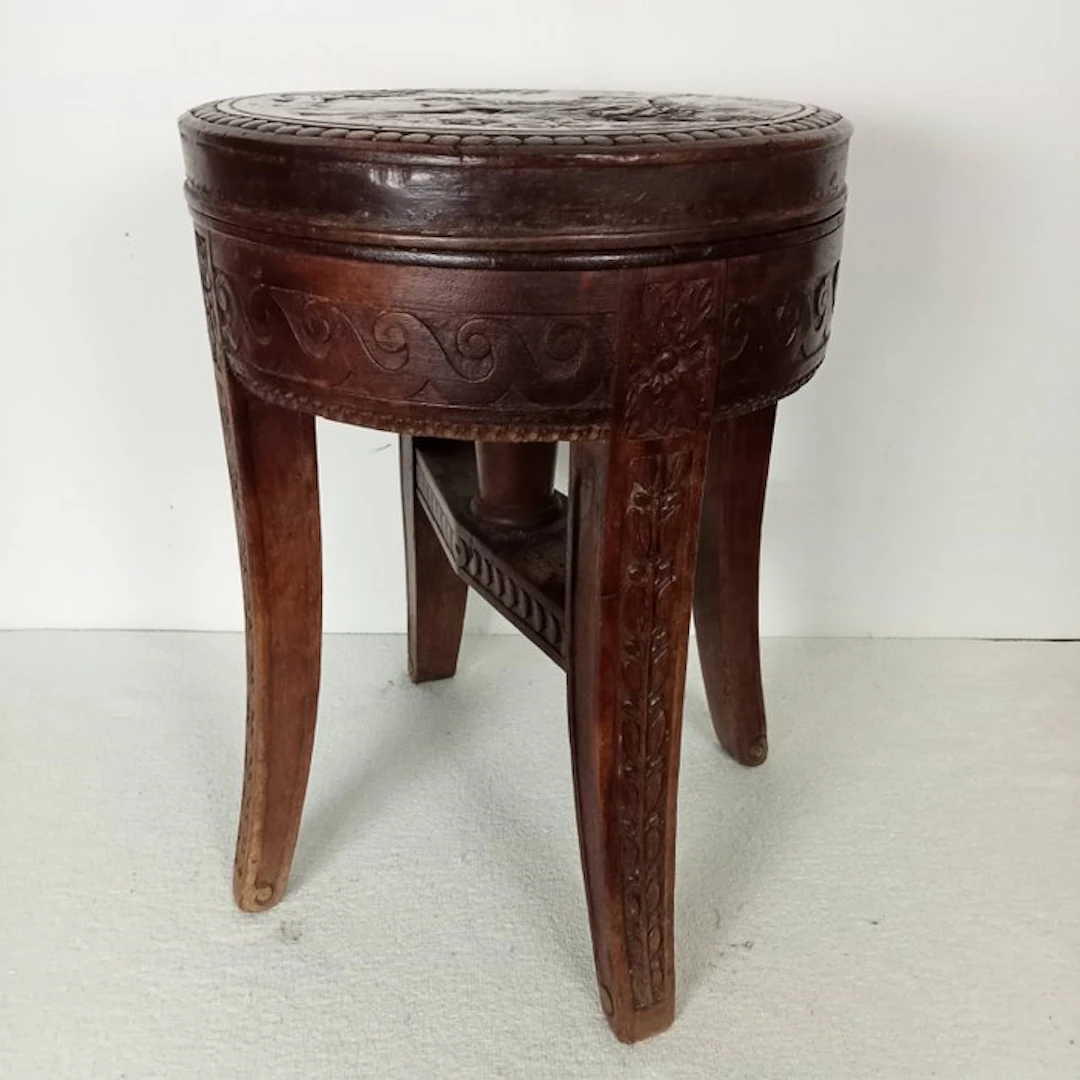 Stool - Upward-rotating swivel seat - Iron, Brass - Pianokruk