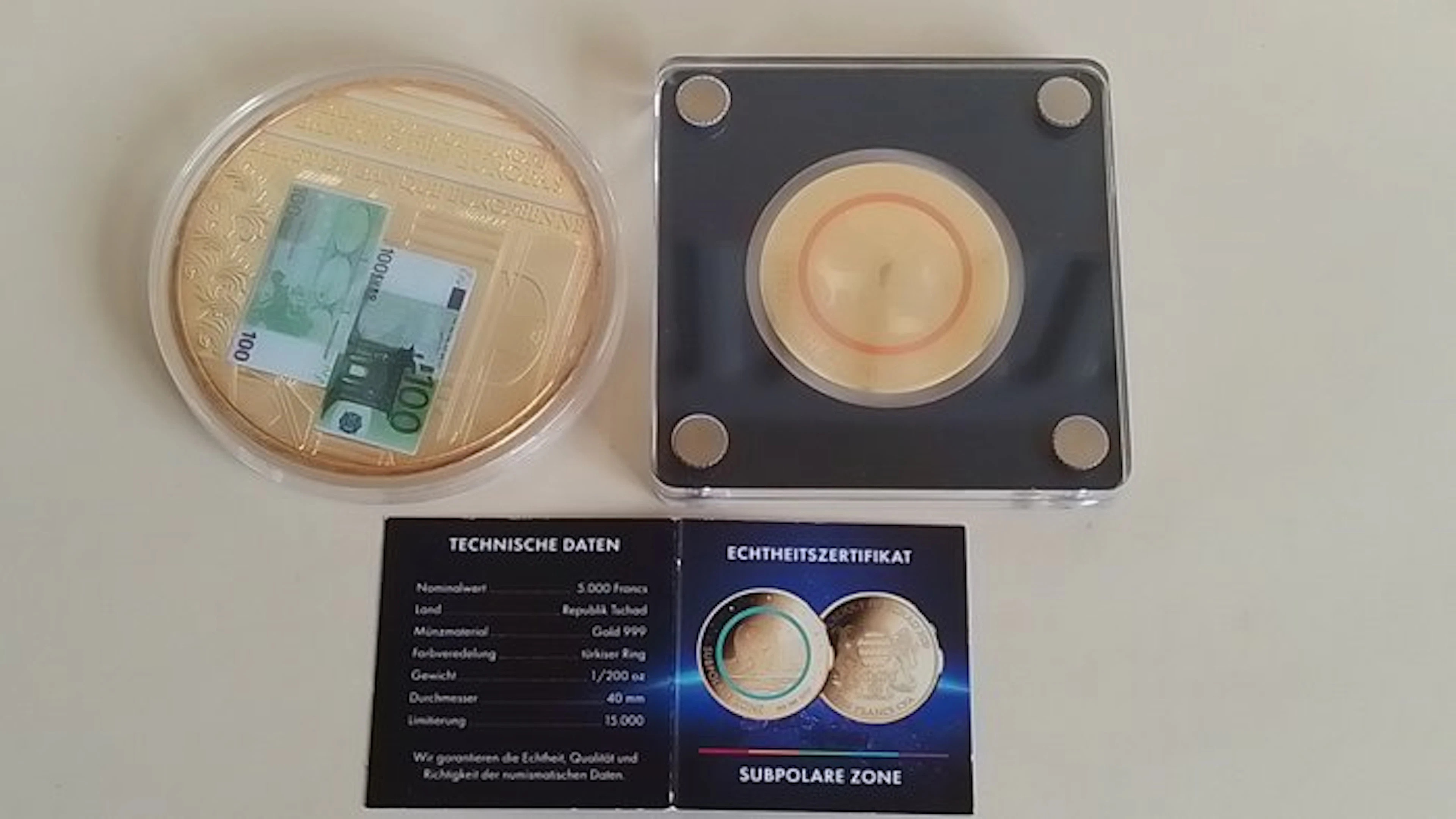Chad. 5000 Francs 2020, 1/200 Oz + Medal (No reserve price)