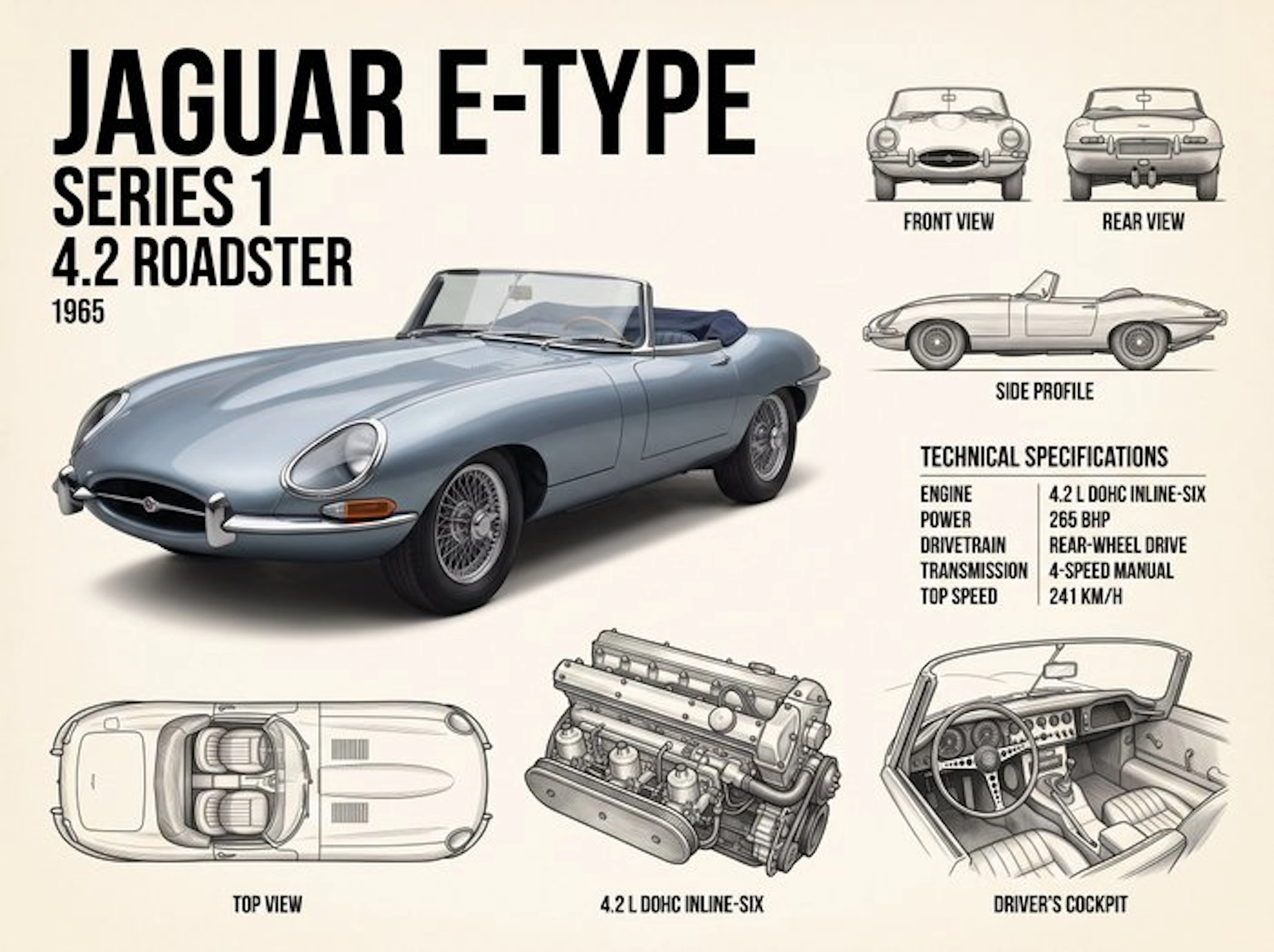 Shmidt.Art - Jaguar - Jaguar E-TYPE SERIES 1 4.2 ROADSTER 1965 - 1960s