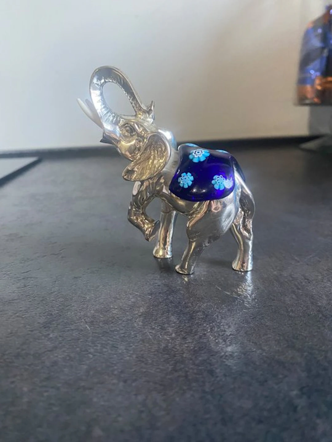 Sculpture, elefante - 10 cm - .925 silver
