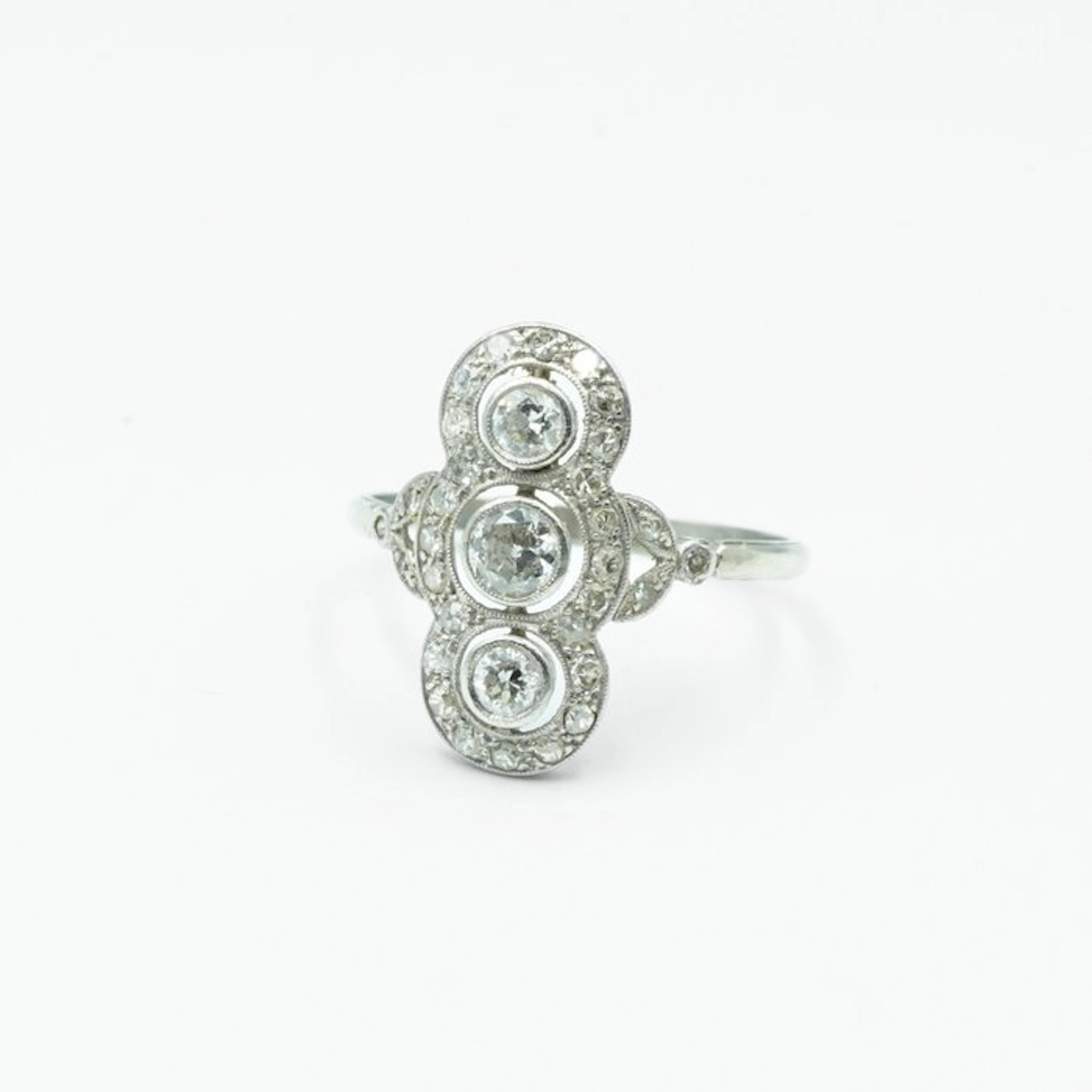 Ring - 14 kt. White gold Diamond (Natural)