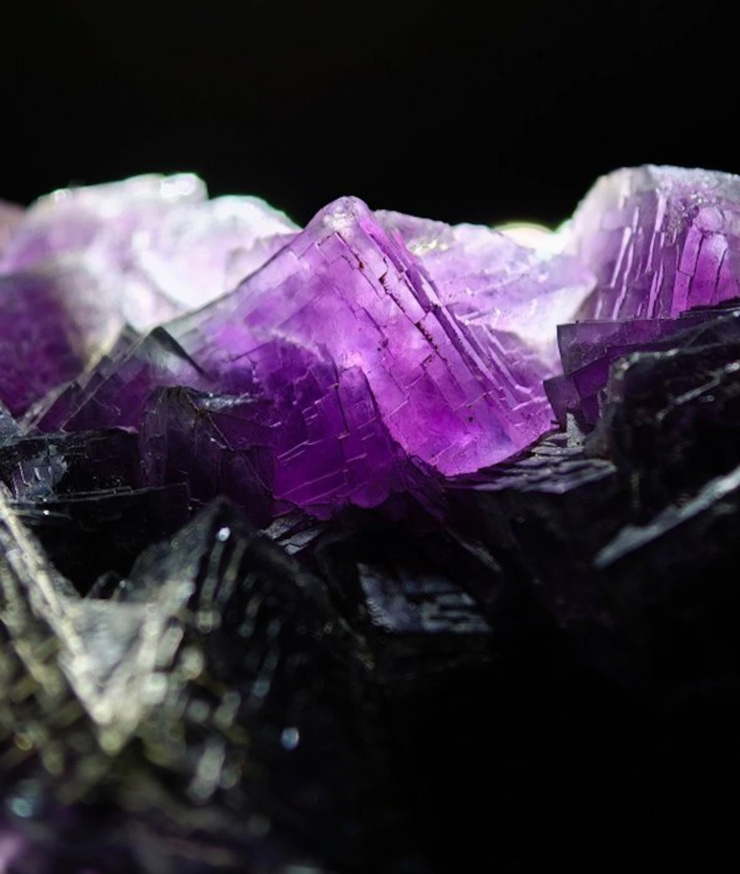 Purple fluorite aesthetic with quartz