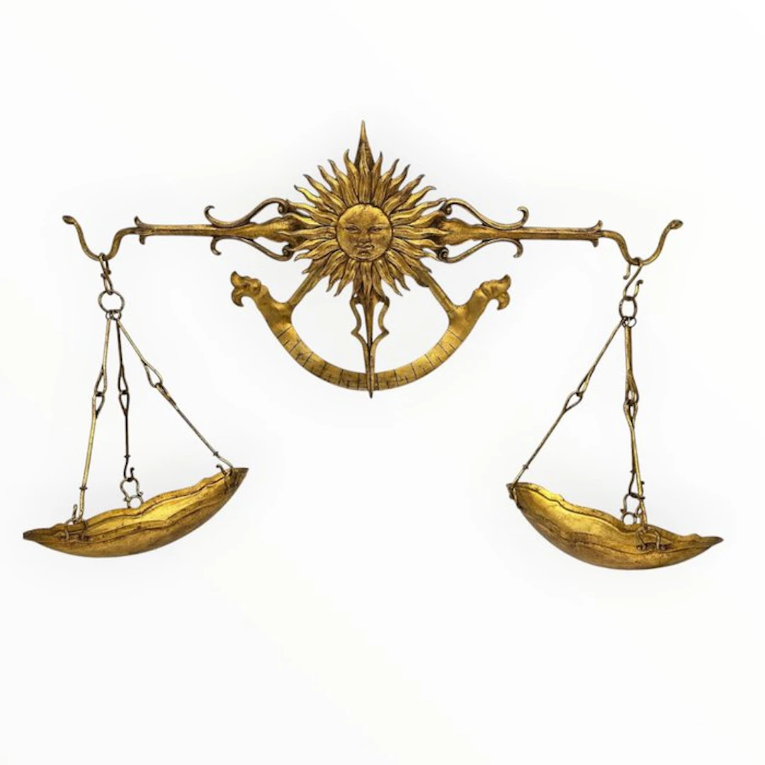Palladio - Balance or scale - Gold leaf metal - Decorative scale