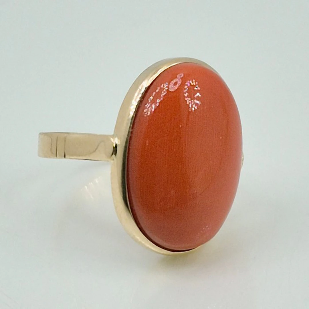 Coral - 18 kt. - Yellow gold - Ring - CORALLO SARDINIA
