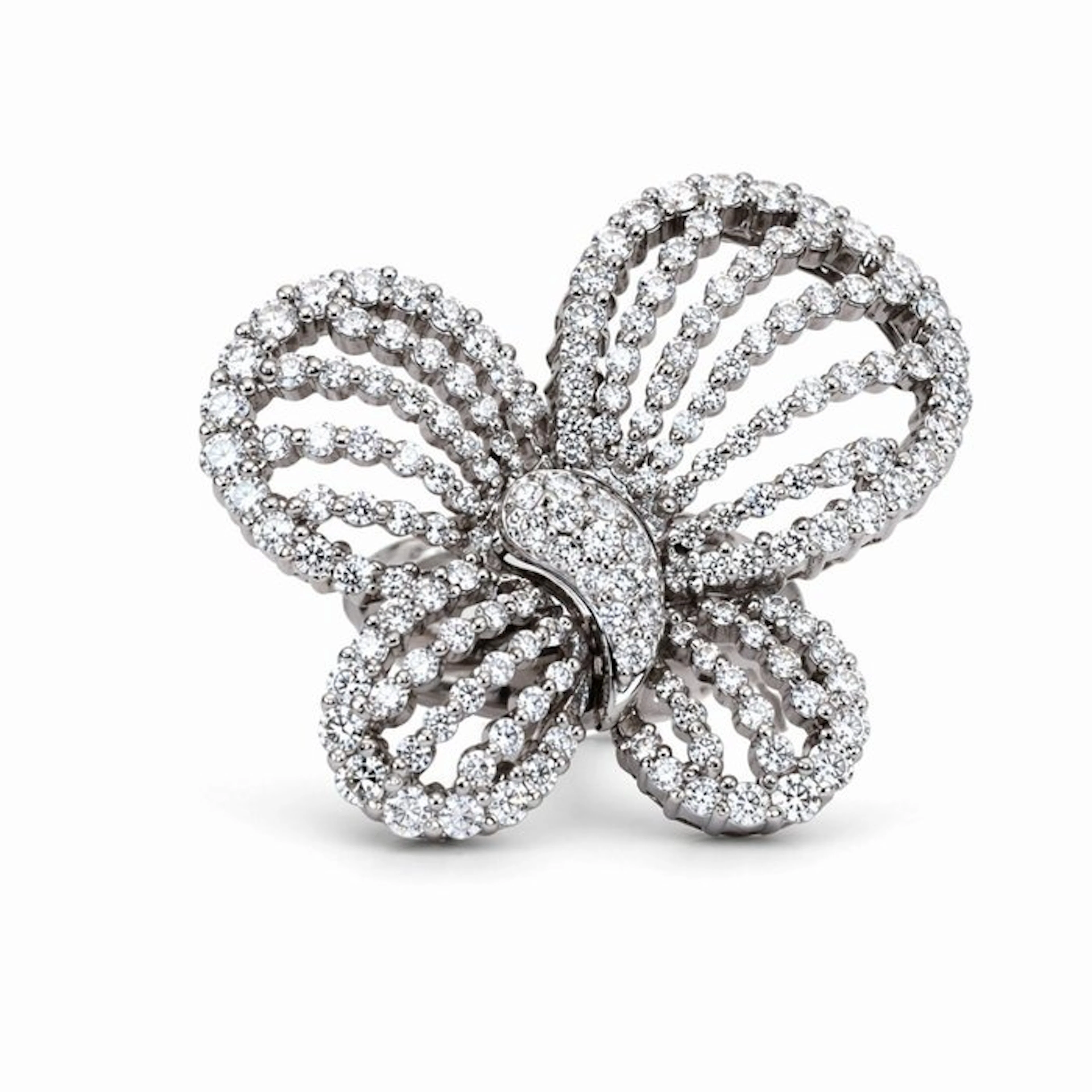 Ring - 18 kt. White gold - 3.60ct. tw. Diamond (Natural) - IGI Certified Ring