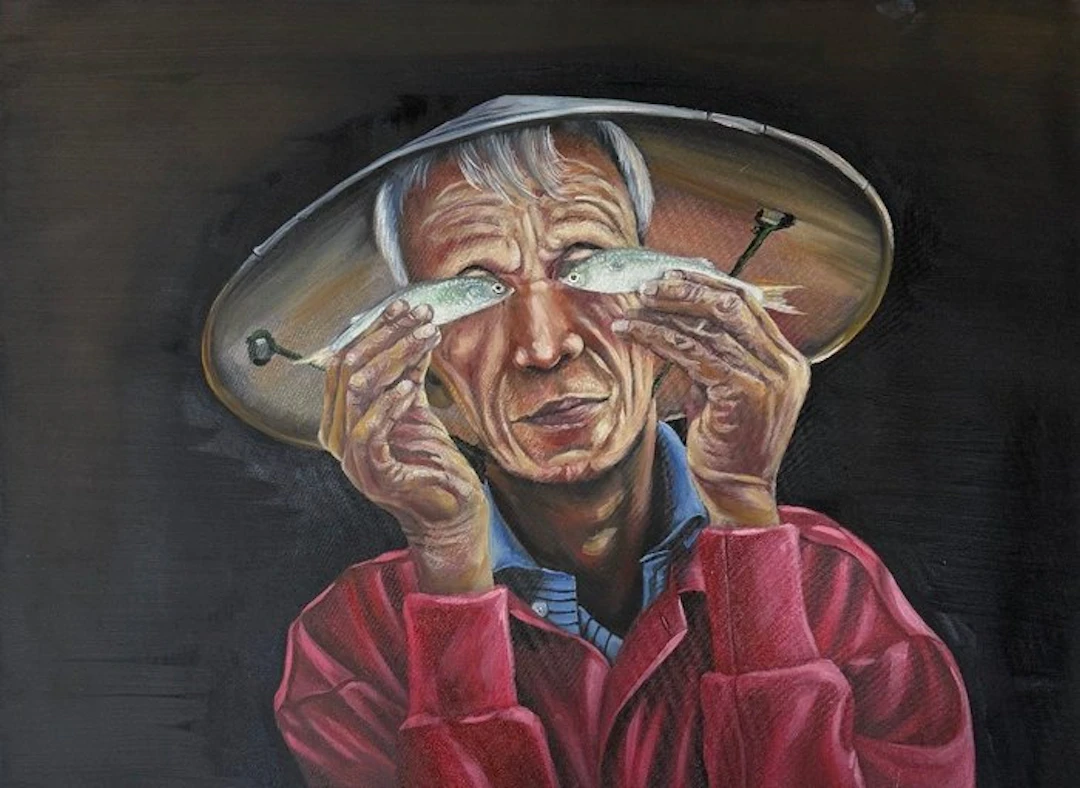 Tran Van khoa (1997) - Les Yeux de l'Océan 60 x 80 cm → No Reserve ✓