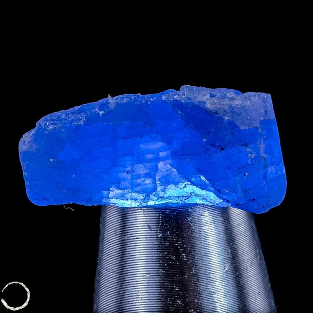Natural, rarer Tanzanite rough crystal – Intensely blue gemstone
