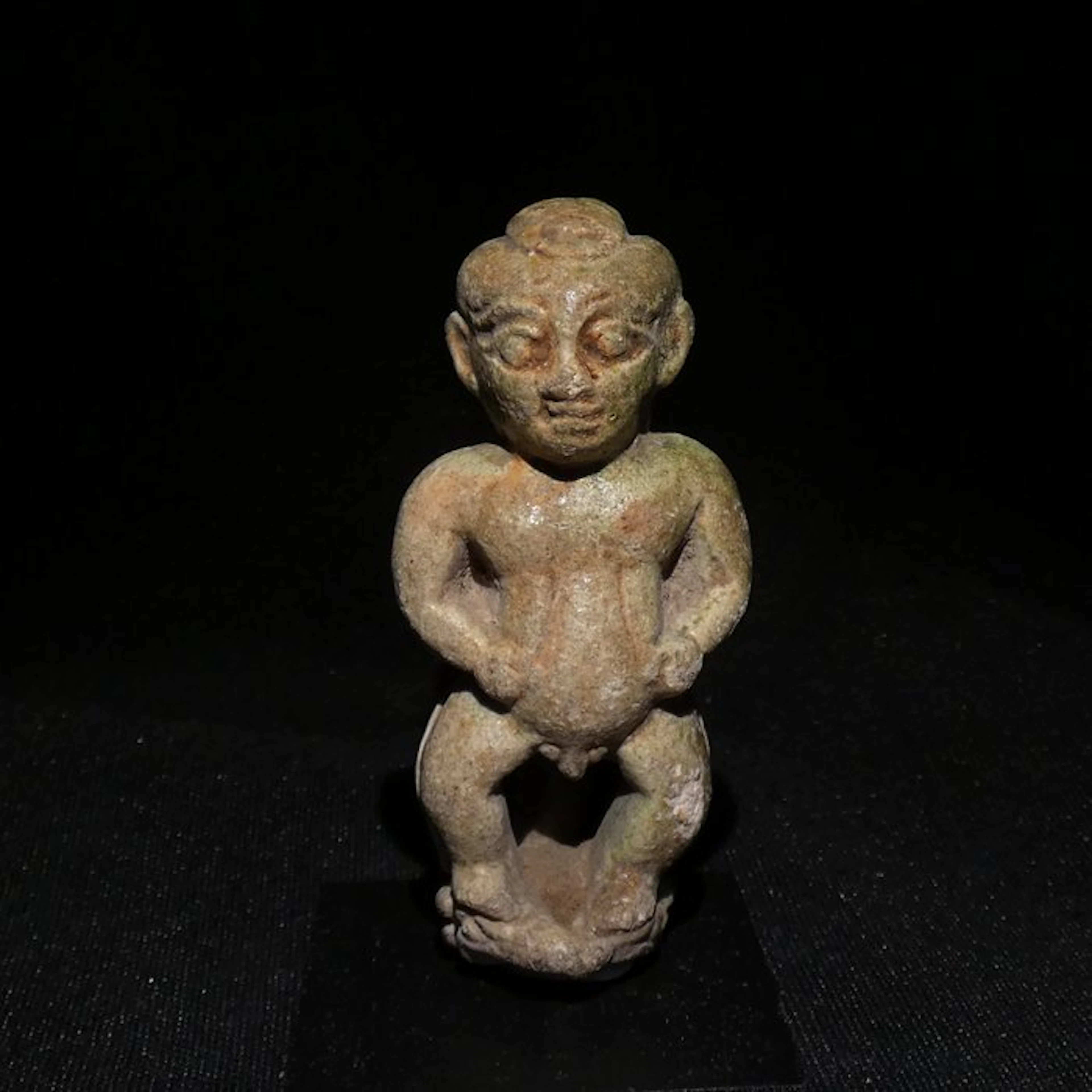 Ancient Egyptian Faience Pataikos amulet. 6,7 cm H. 664 - 332 BC