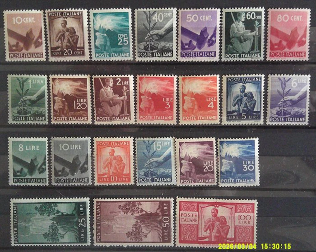 Italy 1945/1946 - Republic 1945/46 complete series, 23 new values, MNH