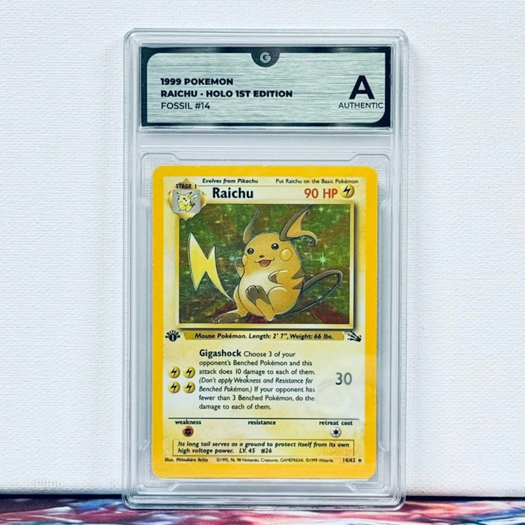 Pokémon Graded card - AUTHENTIC RAICHU - HOLO #14 1999...