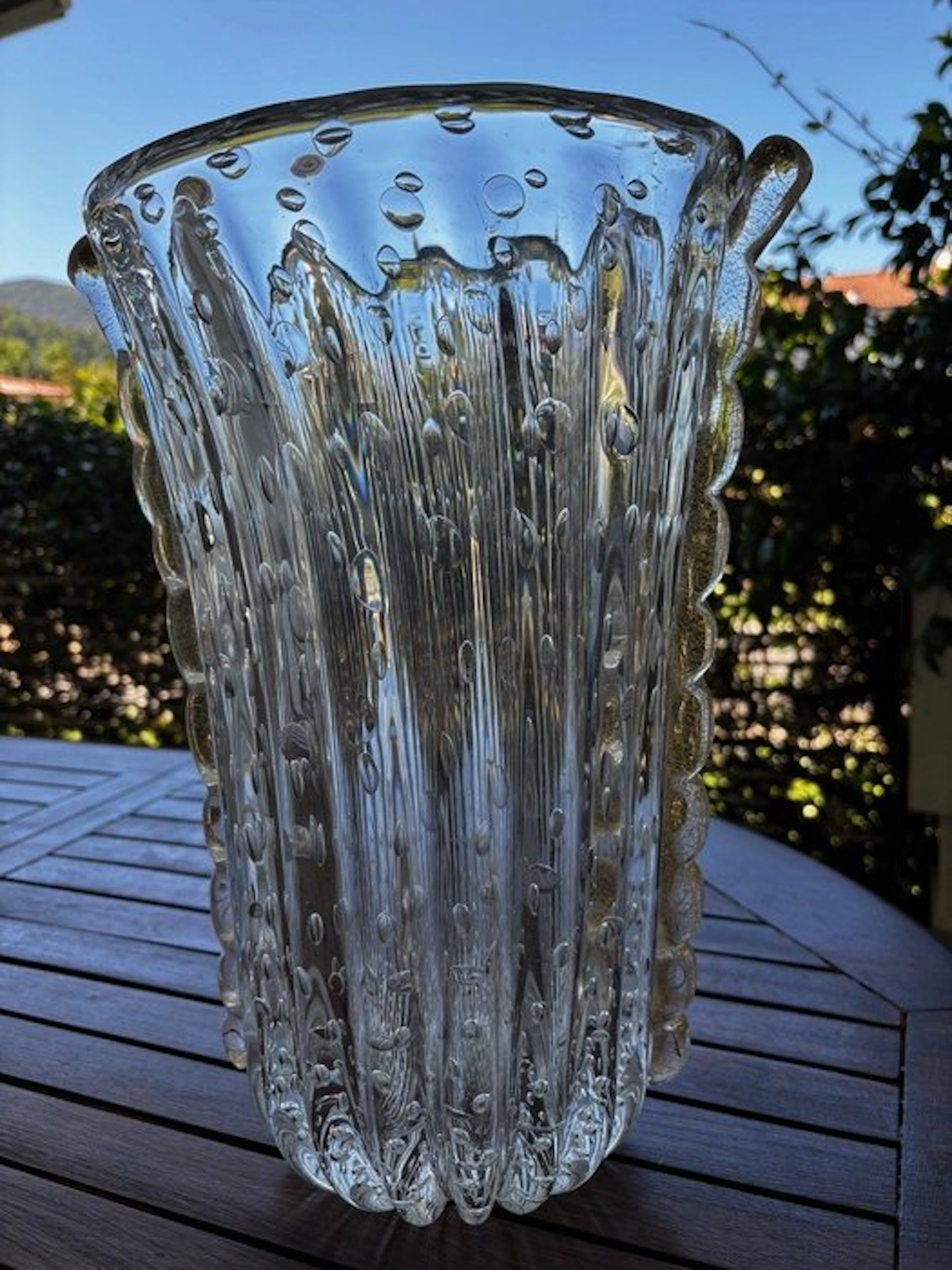 Vase - Murano glass, Glass with submerged gold leaf