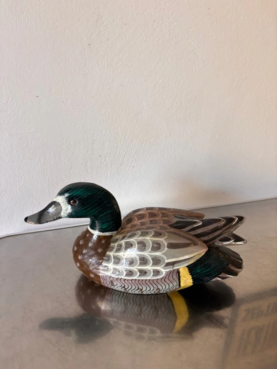 Duck decoy - Large French Hand-Carved & Hand-Painted...