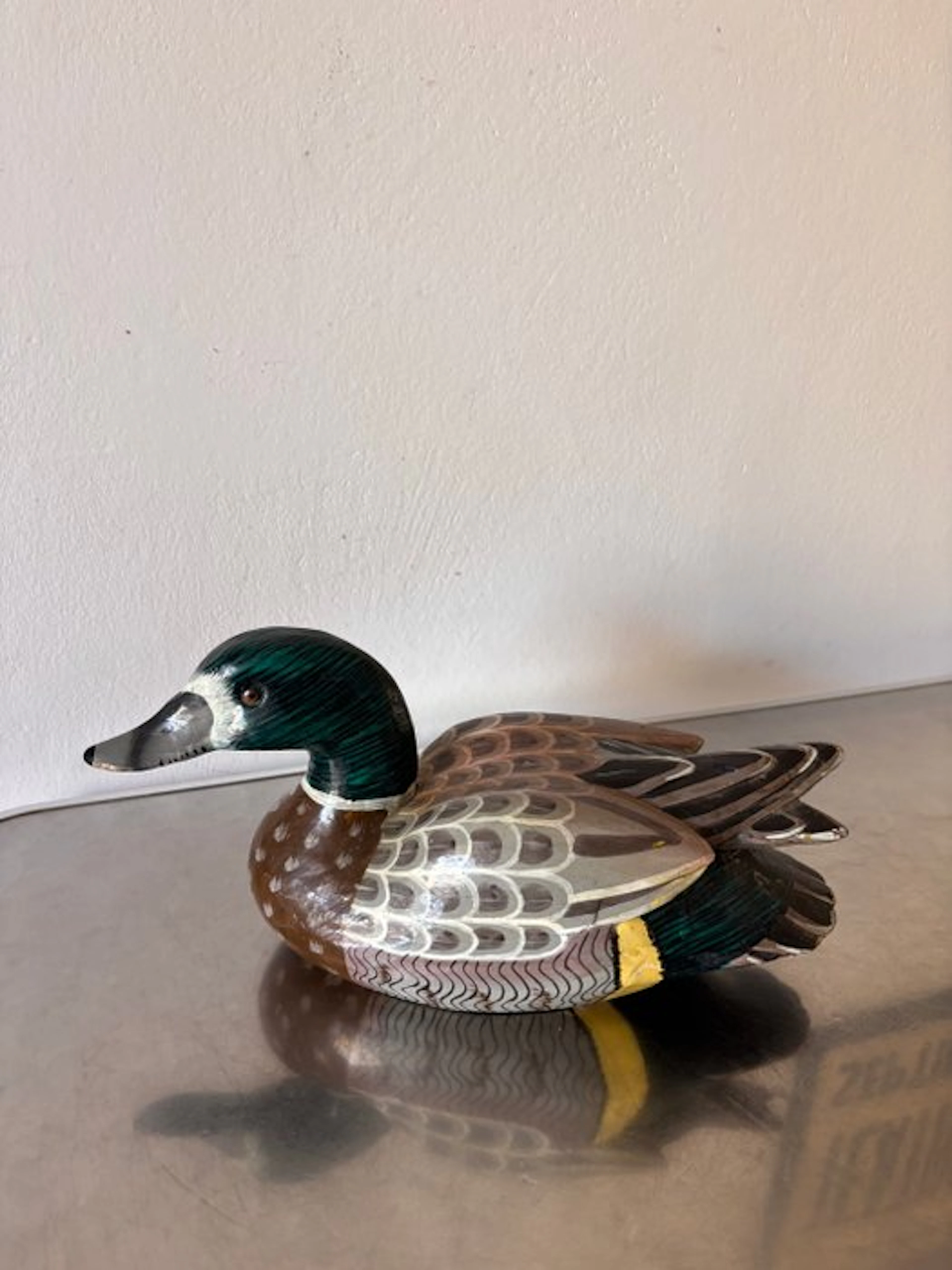 Duck decoy - Large French Hand-Carved & Hand-Painted...