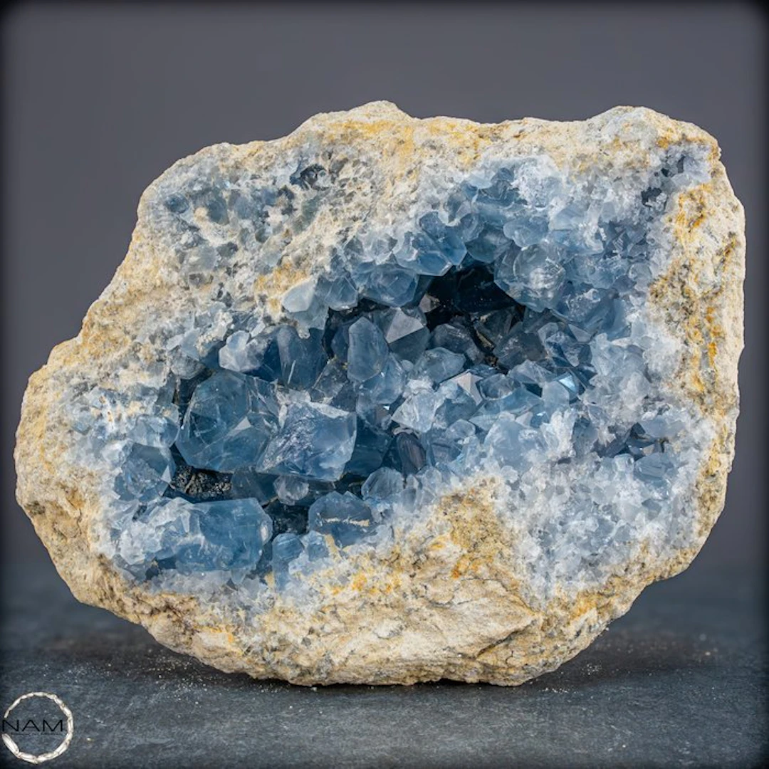 Natural celestite druzy from Madagascar – Heavenly beauty...
